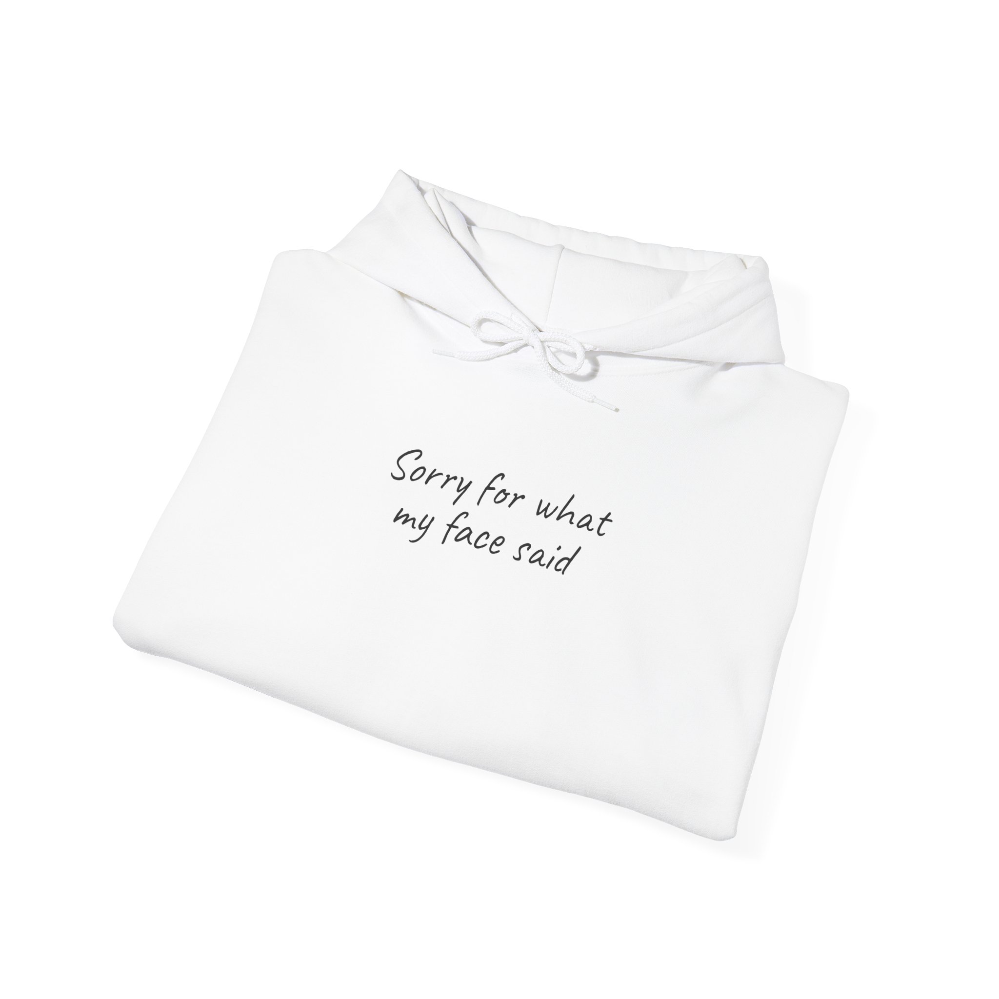 Sorry For What My Face Said Hoodie | Sassy Hoodie | Gift for Sarcastic Friend - Black Text - Hoodie - Image 4