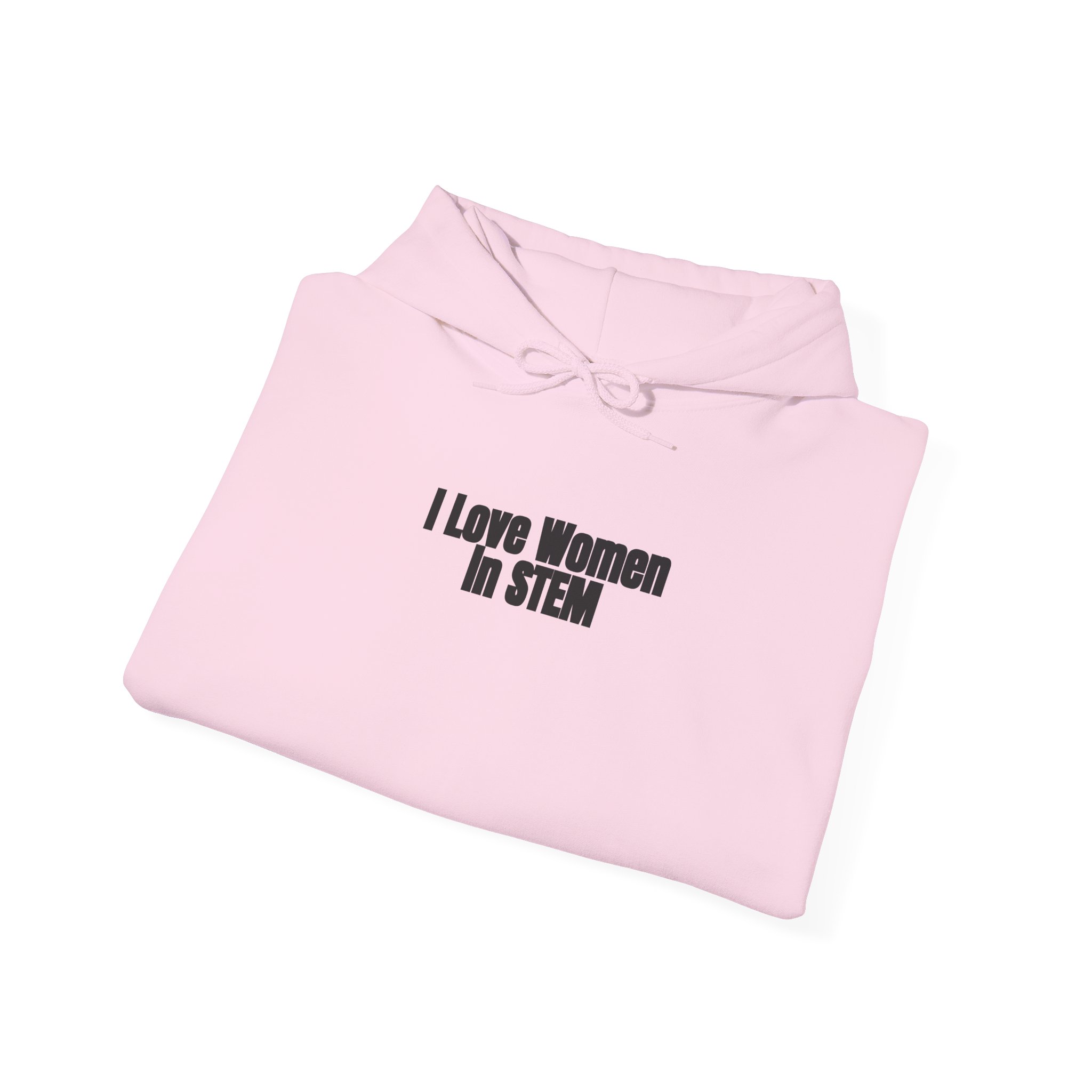 I Love Women in STEM Hoodie | Bold Hoodie | Gift for Science Student - Black Text - Hoodie - Image 16