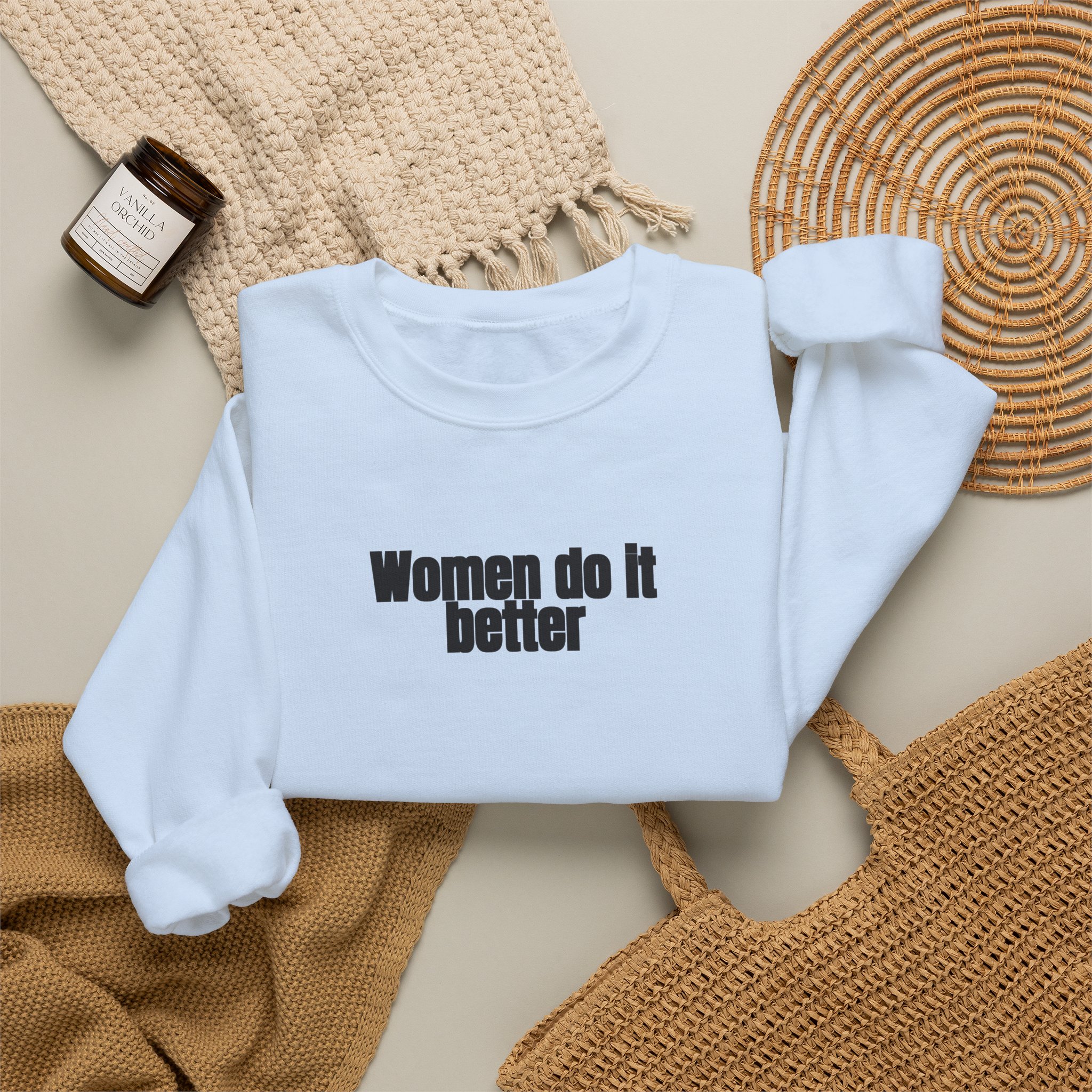 Women Do It Better Sweatshirt | Bold Sarcastic Sweatshirt | Gift for Her - Black Text - Sweatshirt - Image 12