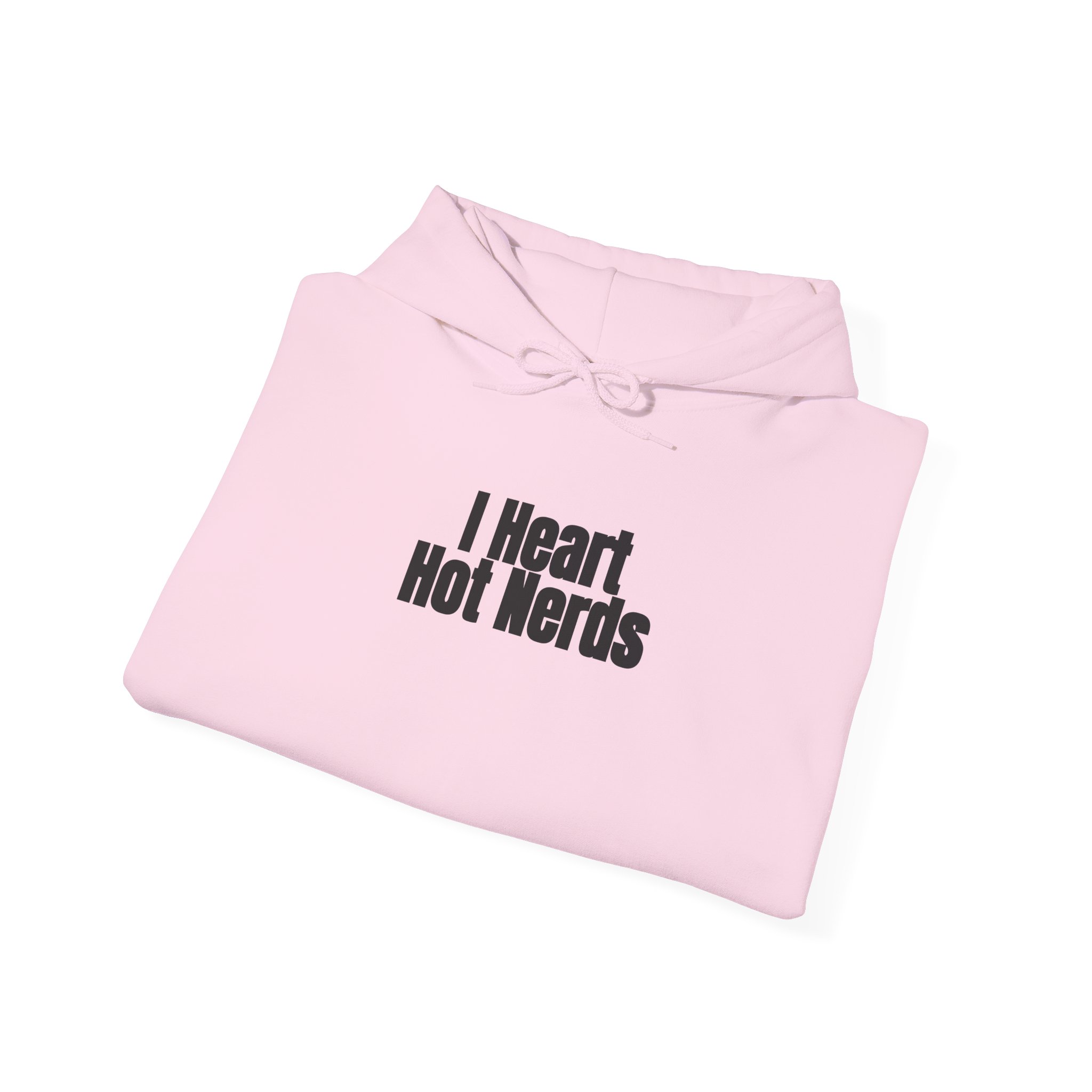 I Heart Hot Nerds Hoodie | Funny Sarcastic Hoodie | Gift for Gen Z - Black Text - Hoodie - Image 16