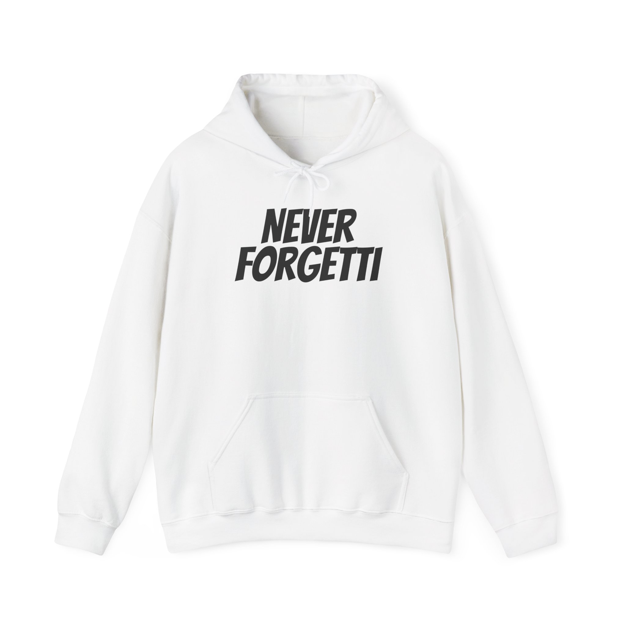 Never Forgetti Hoodie | Funny Pasta Hoodie | Gift for Foodie - Black Text - Hoodie