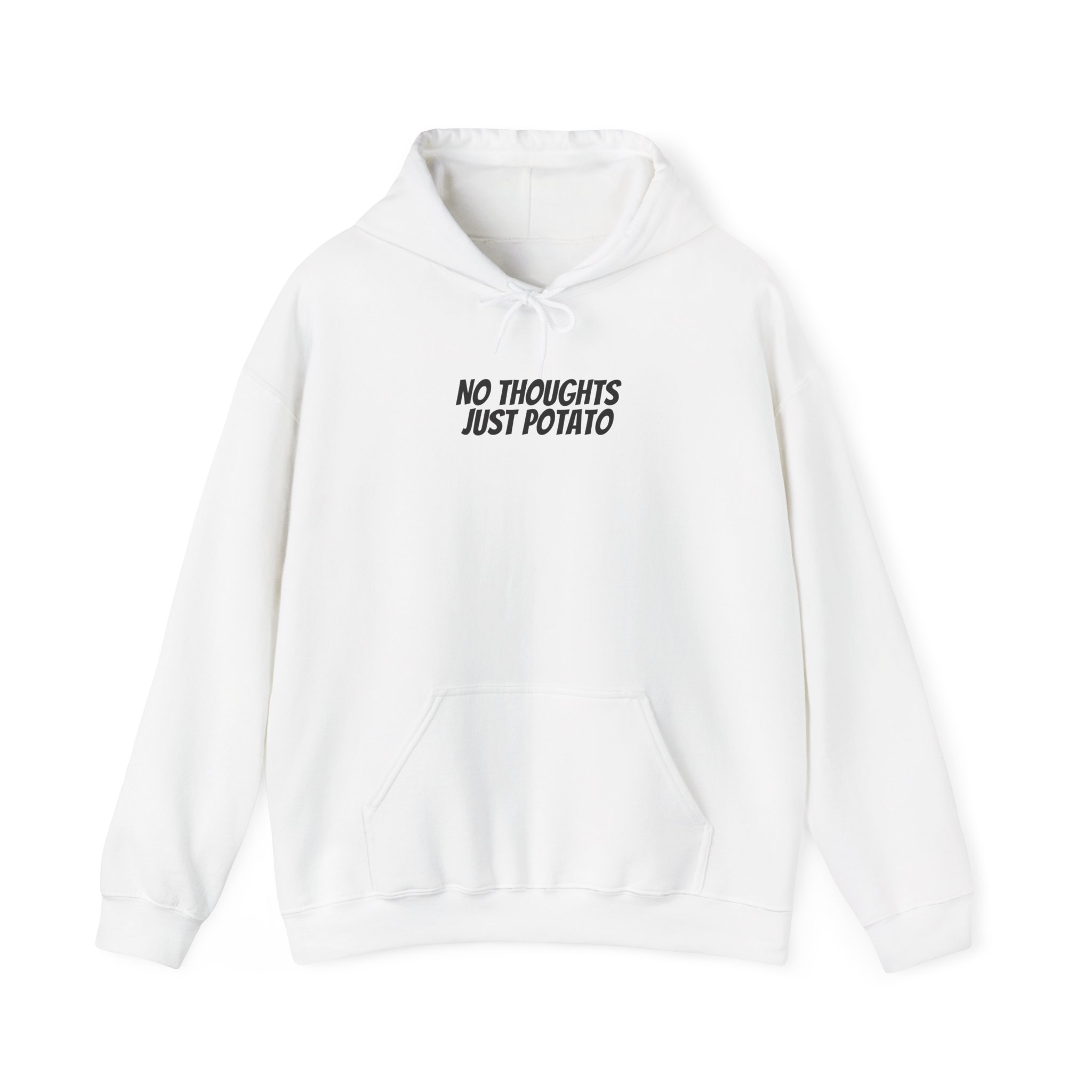No Thoughts Just Potato Hoodie | Funny Sarcastic Hoodie | Gift for Gen Z - Black Text - Hoodie
