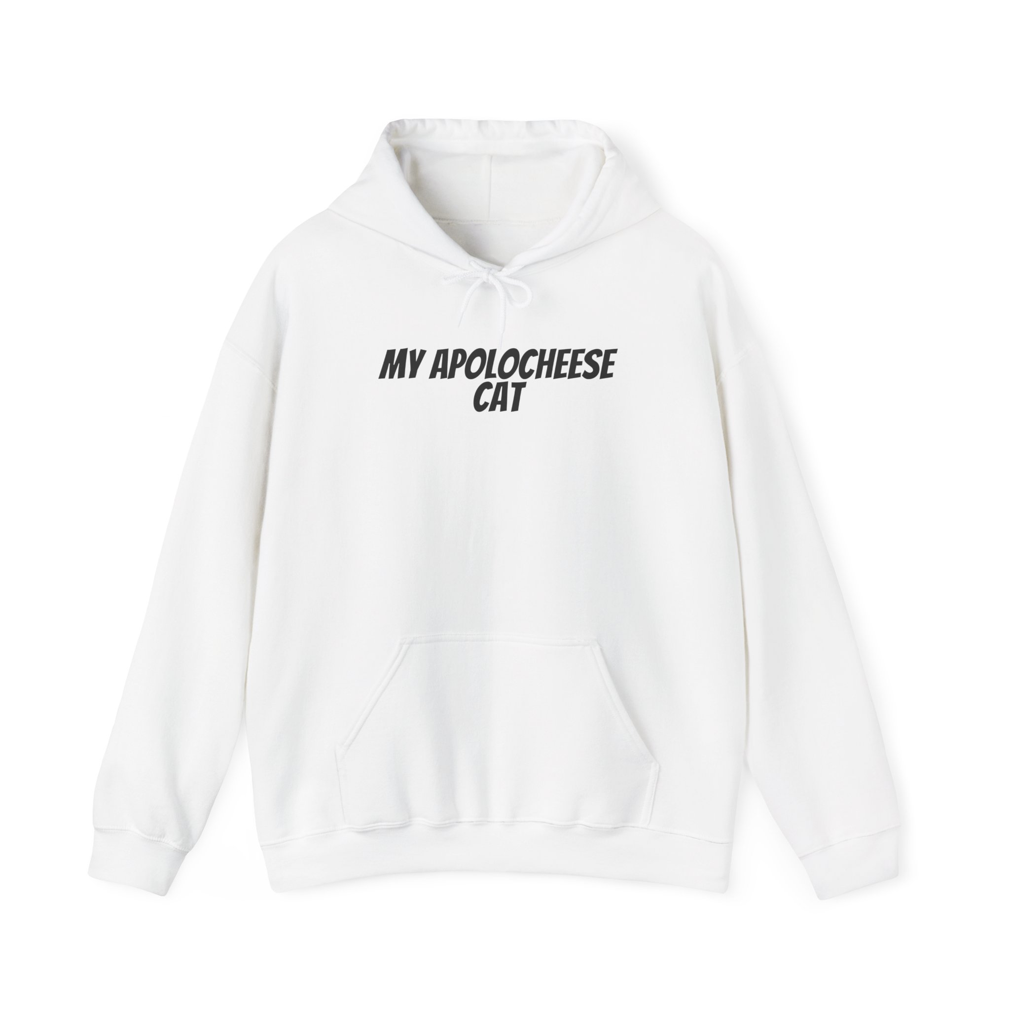 My Apolocheese Cat Hoodie | Funny Pun Hoodie | Gift for Pet Lovers - Black Text - Hoodie