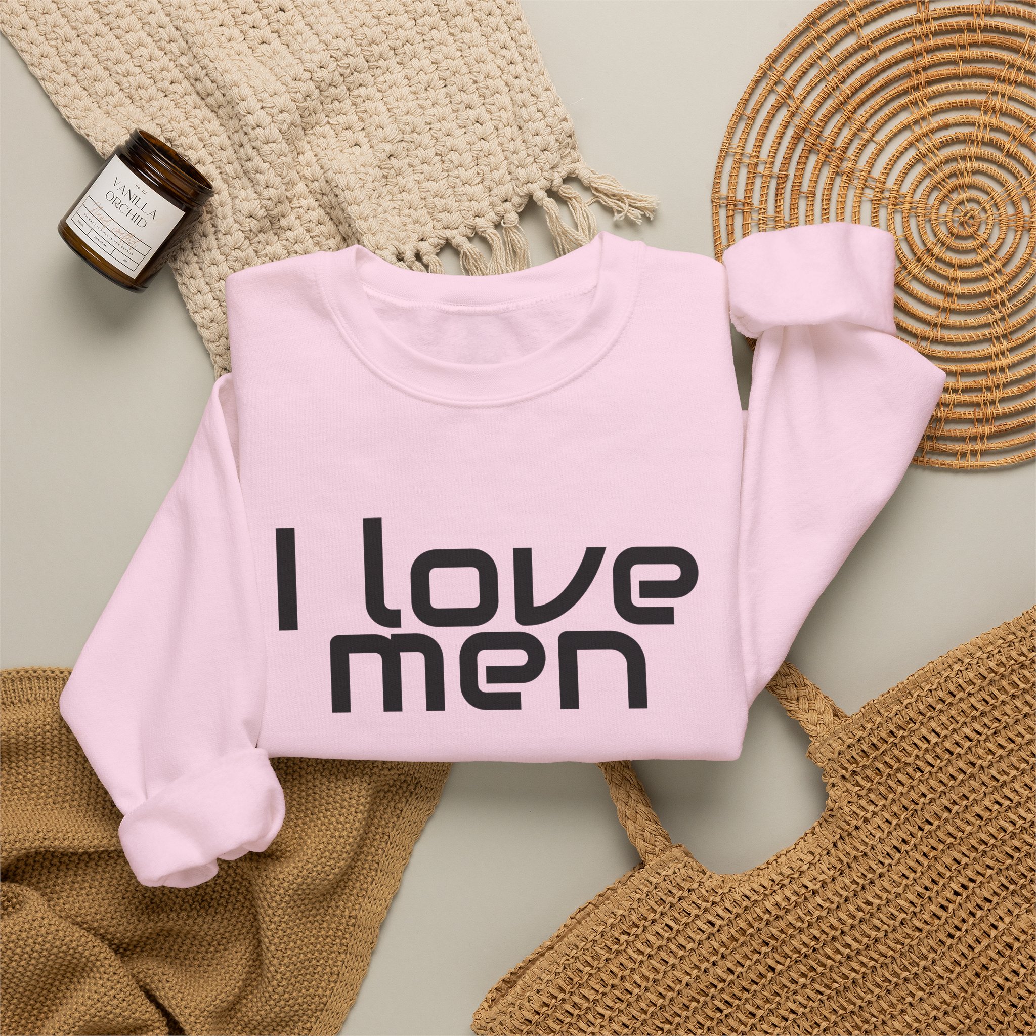 I Love Men Sweatshirt | Funny Sarcastic Sweatshirt | Gift for Best Friend - Black Text - Sweatshirt - Image 16