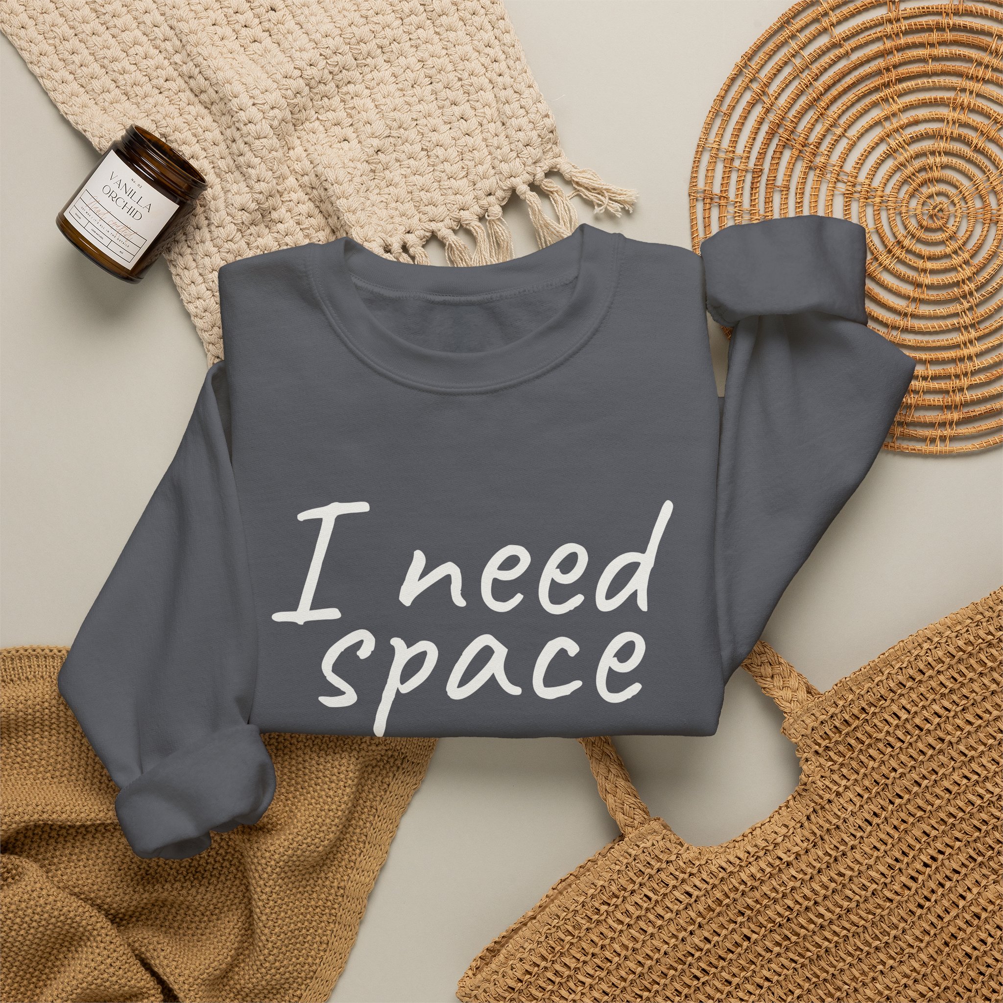 I Need Space Sweatshirt | Sarcastic Sweatshirt | Gift for Introverts - White Text - Sweatshirt - Image 16