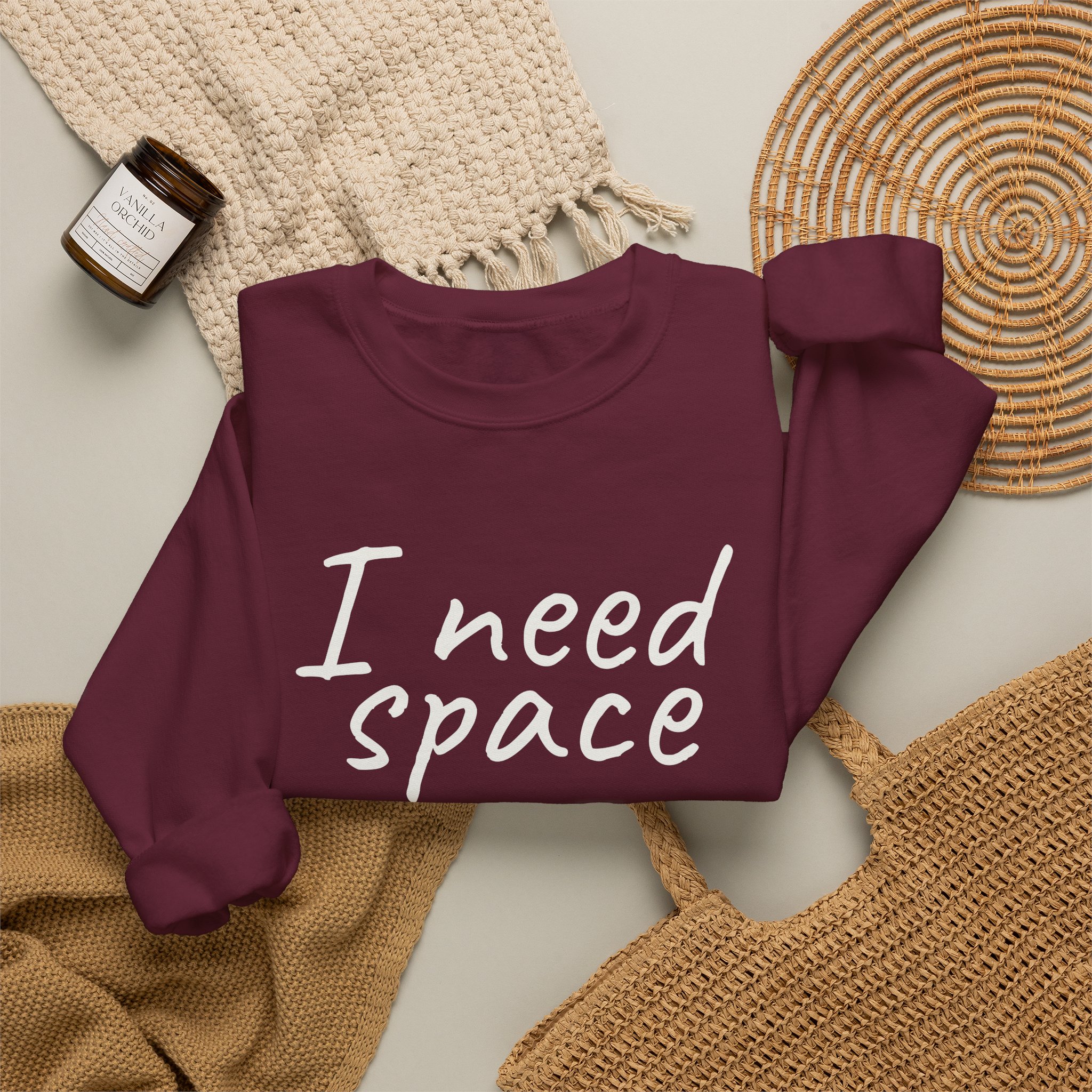 I Need Space Sweatshirt | Sarcastic Sweatshirt | Gift for Introverts - White Text - Sweatshirt - Image 8