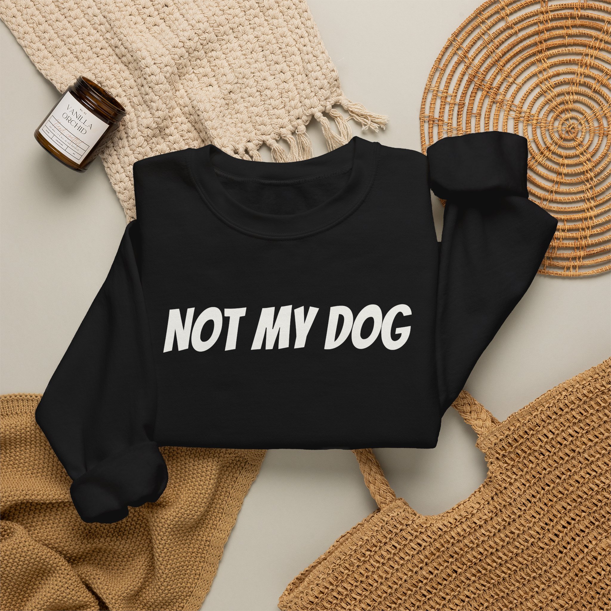 Not My Dog Sweatshirt | Funny Sarcastic Sweatshirt | Gift for Dog Owner - White Text - Sweatshirt - Image 4