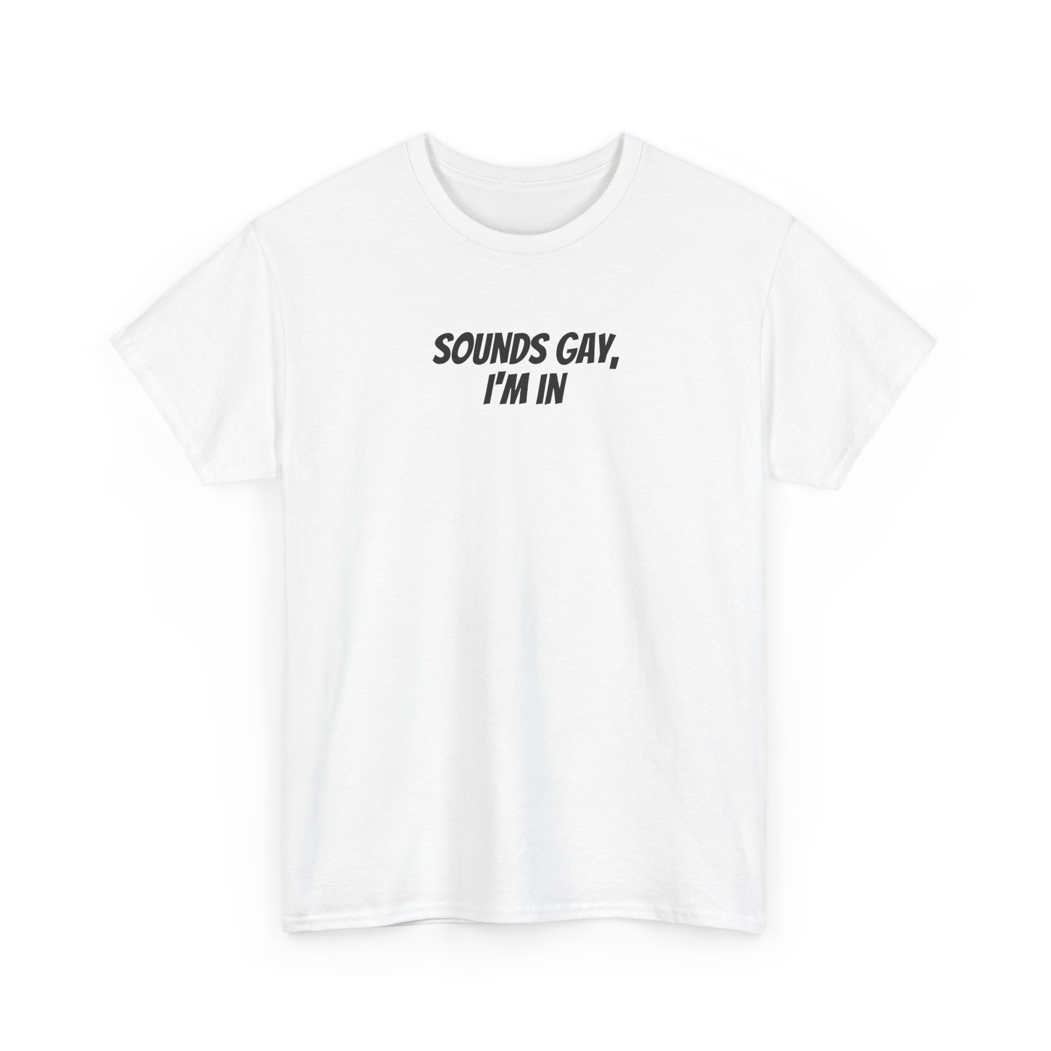 Sounds Gay, I'm In Shirt | Funny Sarcastic Tee | Gift for Gen Z - Black Text - T-Shirt - Image 3