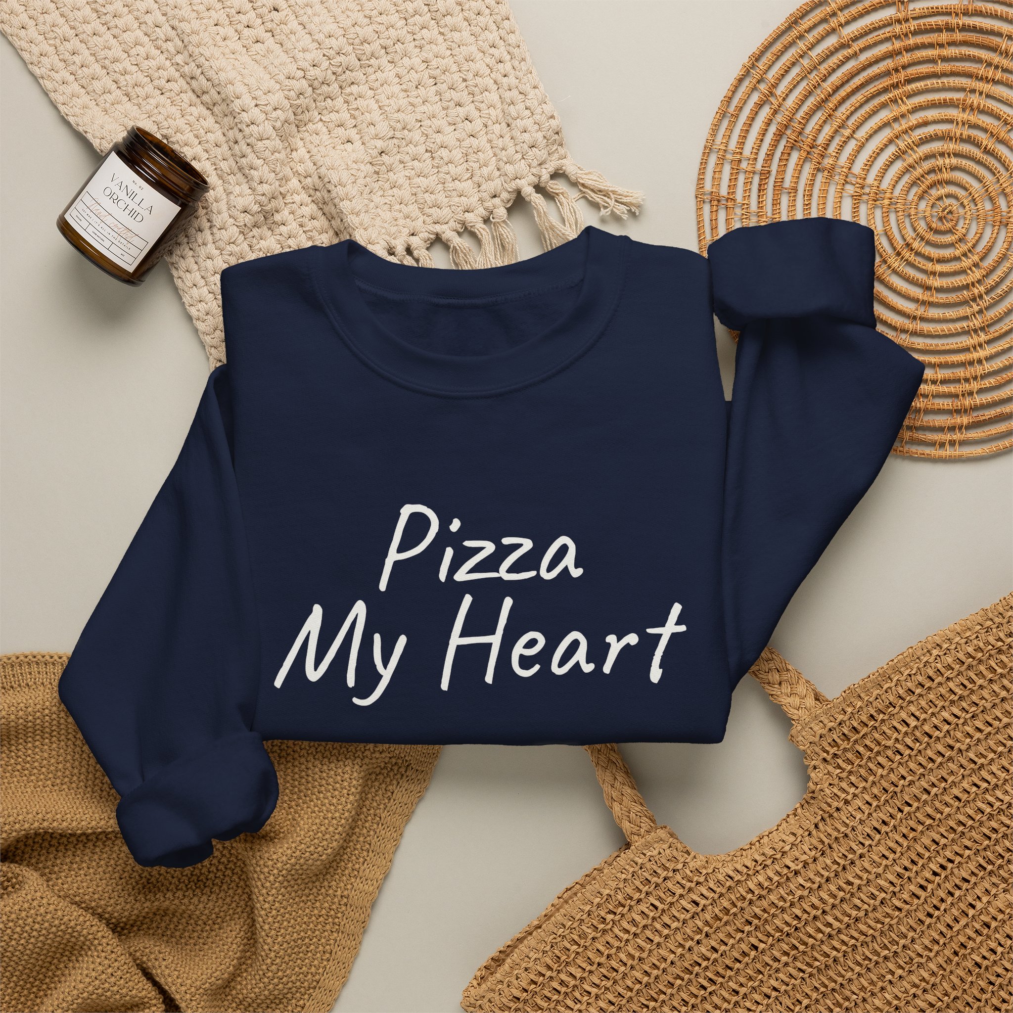 Pizza My Heart Sweatshirt | Cute Toddler Sweatshirt | Gift for Pizza Lover - White Text - Sweatshirt - Image 20