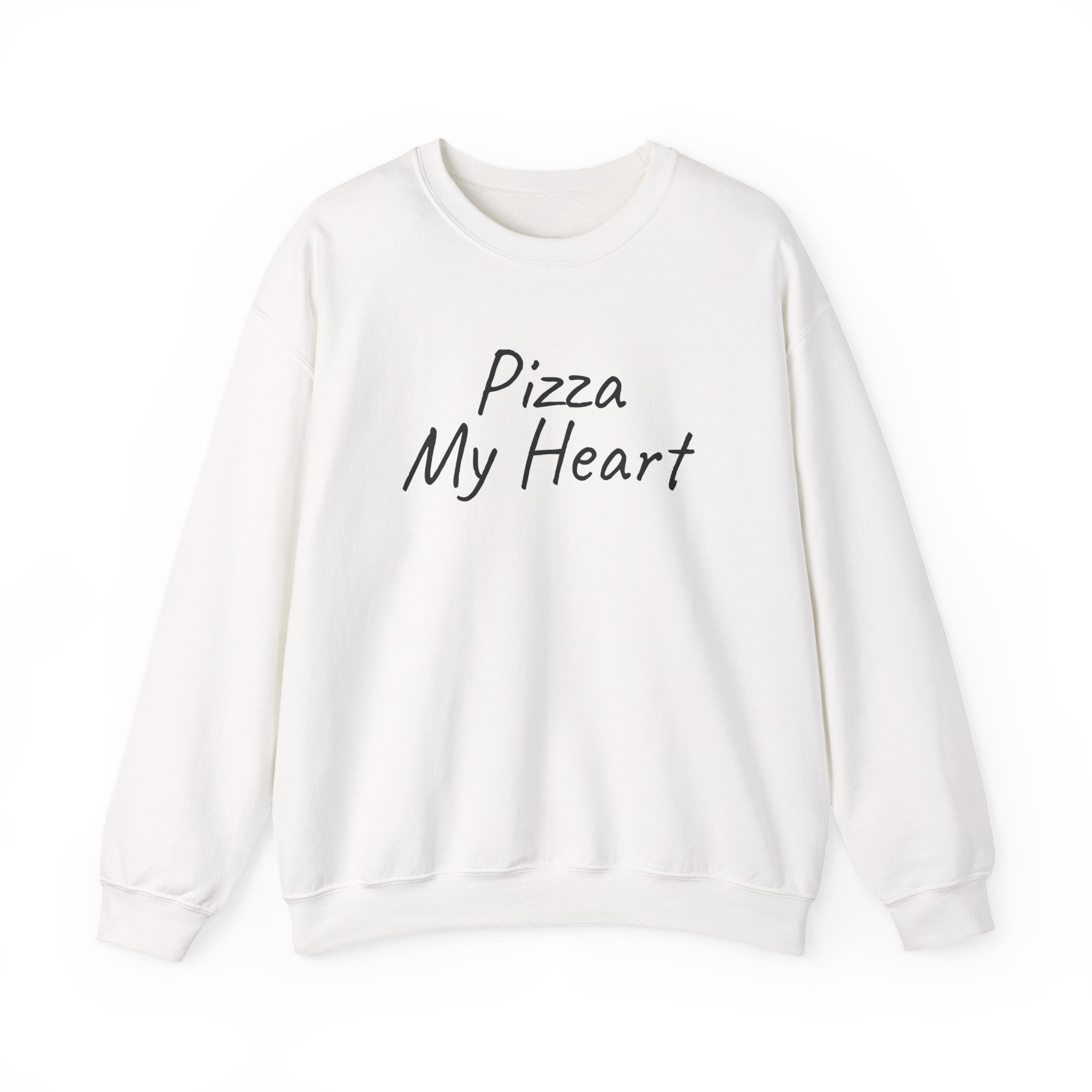 Pizza My Heart Sweatshirt | Cute Toddler Sweatshirt | Gift for Pizza Lover - Black Text - Sweatshirt