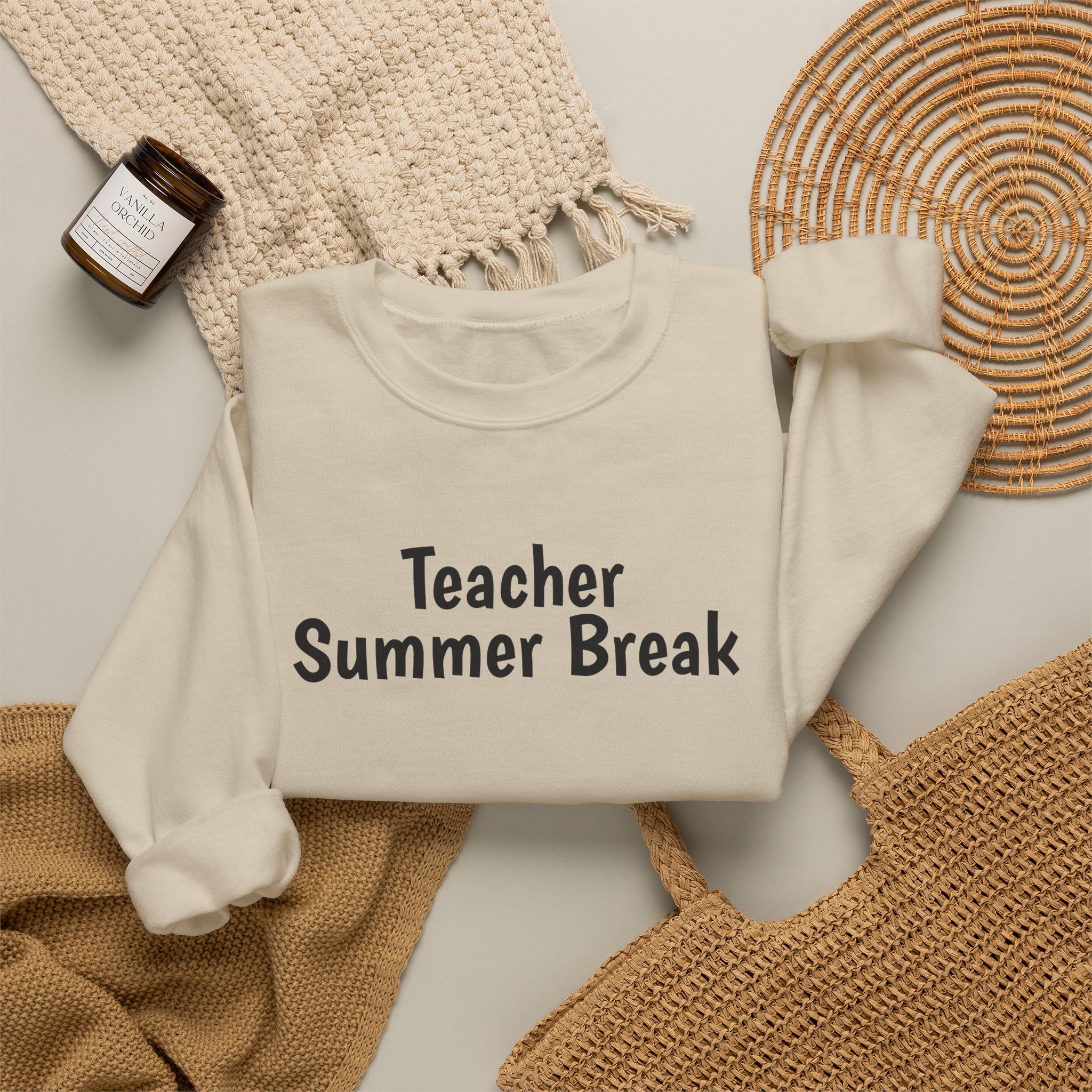 Teacher Summer Break Sweatshirt | Funny Sarcastic Sweatshirt | Gift for Teacher - Black Text - Sweatshirt - Image 8