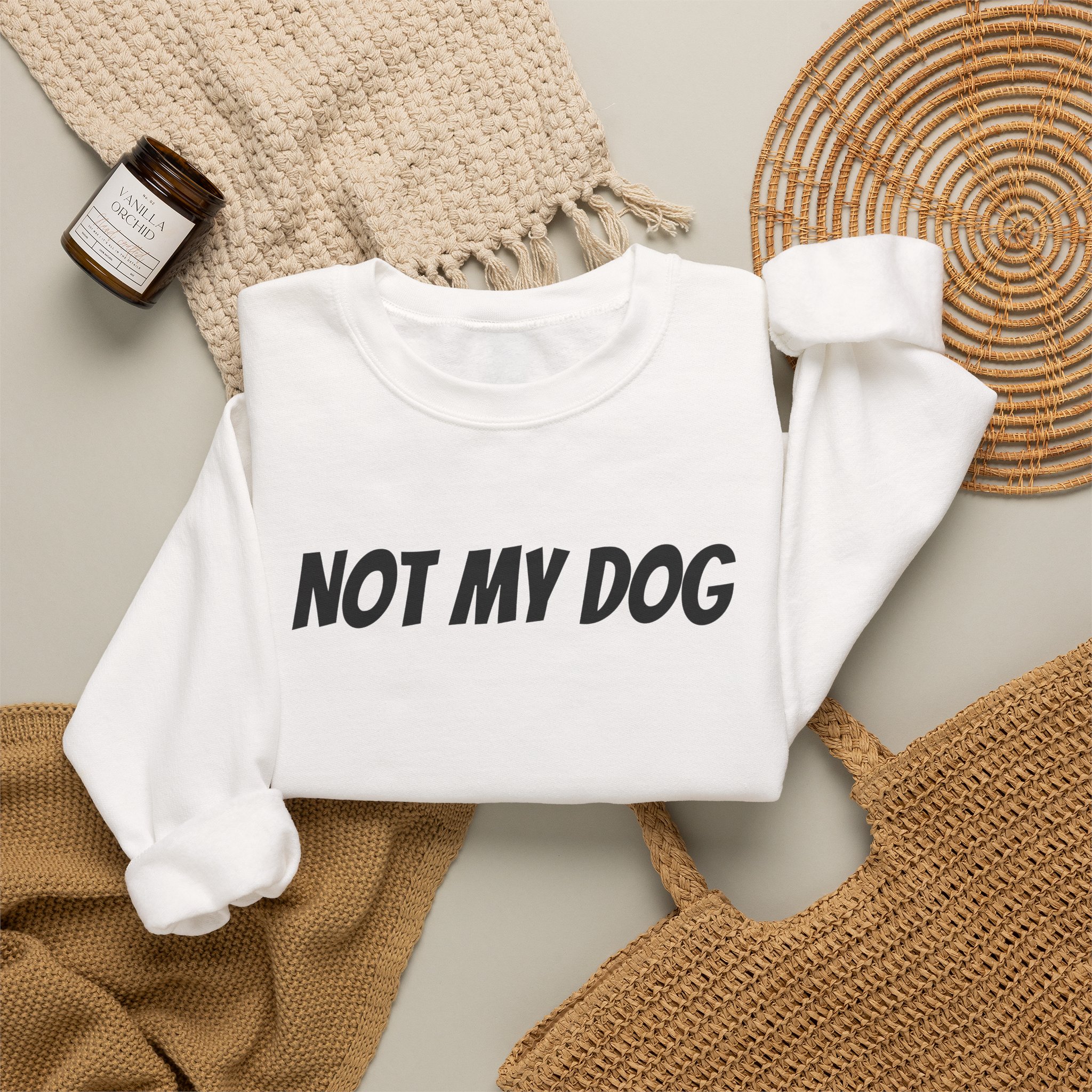 Not My Dog Sweatshirt | Funny Sarcastic Sweatshirt | Gift for Dog Owner - Black Text - Sweatshirt - Image 4
