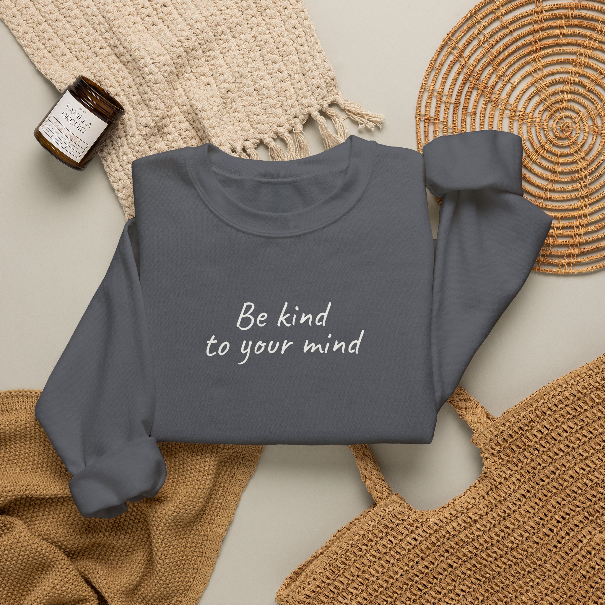 Be Kind To Your Mind Sweatshirt | Bold Sweatshirt | Gift for Mental Health Advocate - White Text - Sweatshirt - Image 16