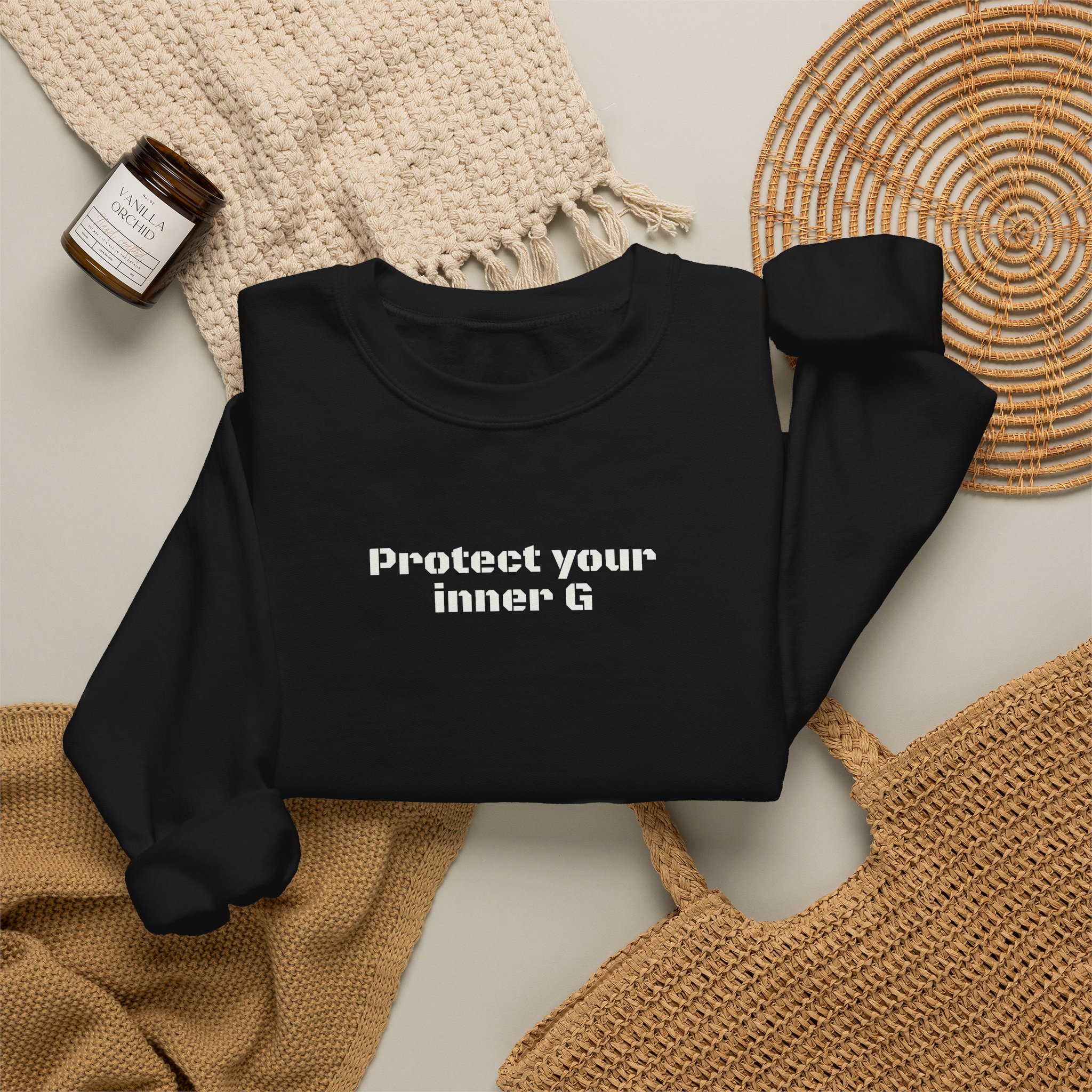 Protect Your Inner G Sweatshirt | Bold Sweatshirt | Gift for Streetwear Fans - White Text - Sweatshirt - Image 4