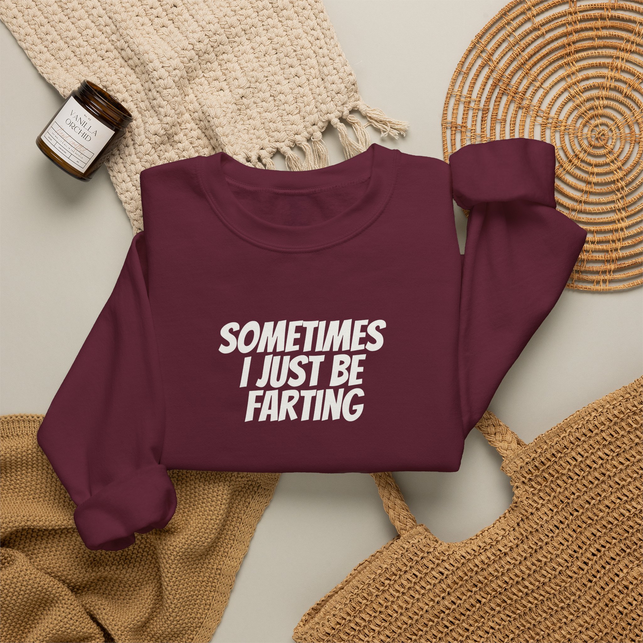 Sometimes I Just Be Farting Sweatshirt | Funny Sweatshirt | Gift for Gen Z - White Text - Sweatshirt - Image 8