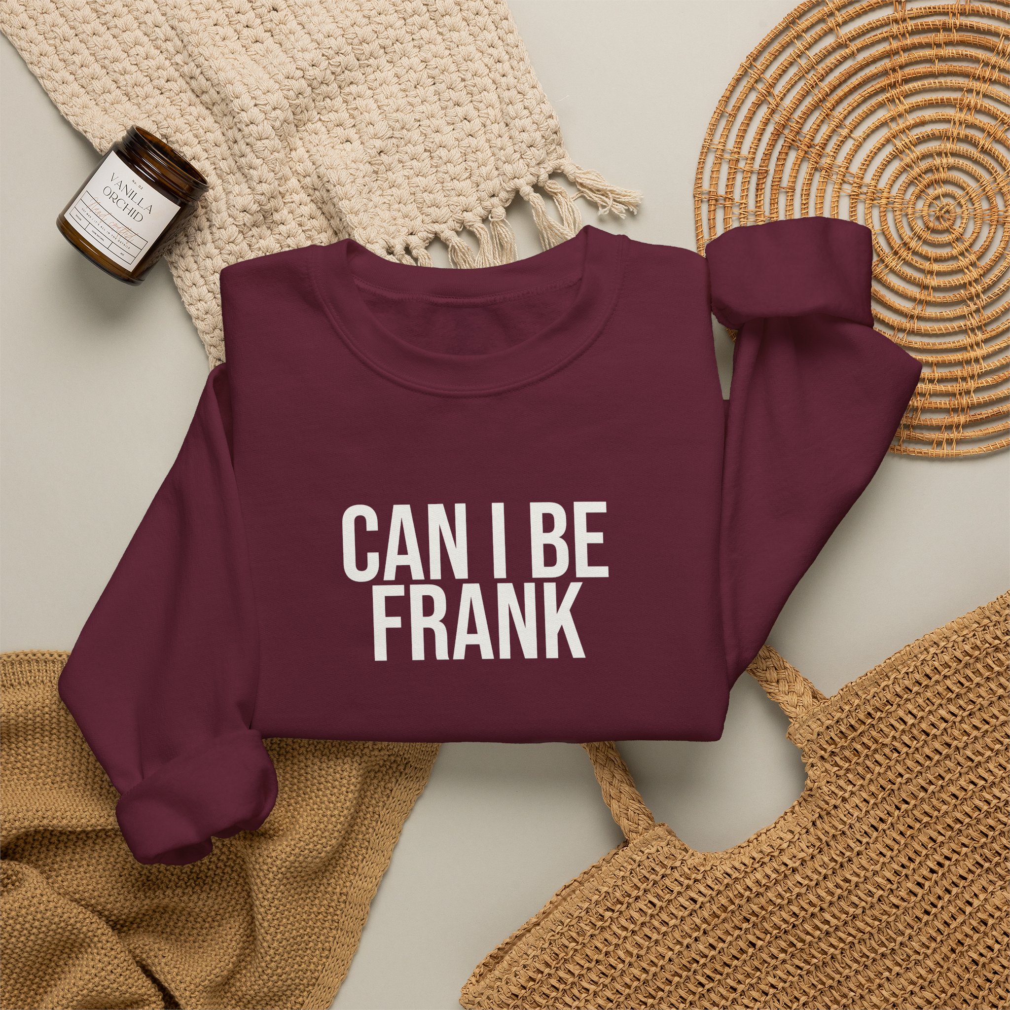 Can I Be Frank Sweatshirt | Funny Sarcastic Sweatshirt | Gift for Dad - White Text - Sweatshirt - Image 8