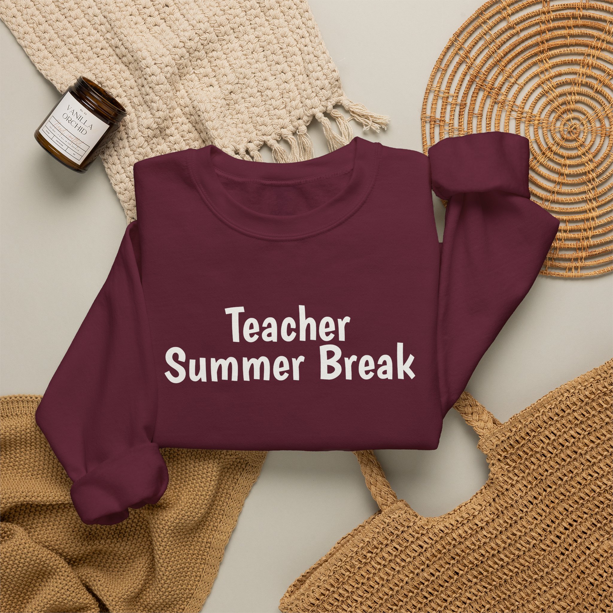 Teacher Summer Break Sweatshirt | Funny Sarcastic Sweatshirt | Gift for Teacher - White Text - Sweatshirt - Image 8