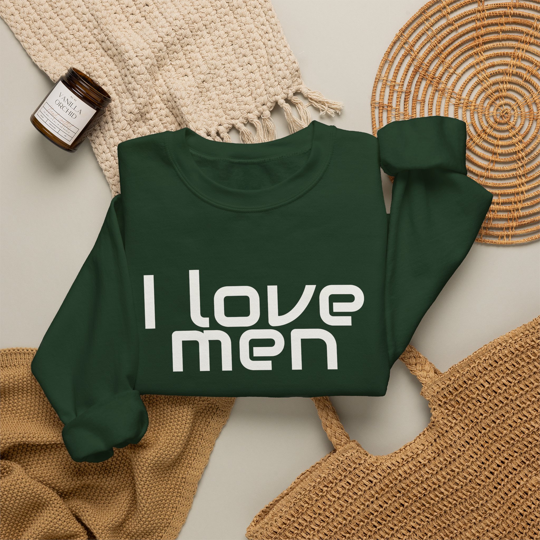 I Love Men Sweatshirt | Funny Sarcastic Sweatshirt | Gift for Best Friend - White Text - Sweatshirt - Image 12