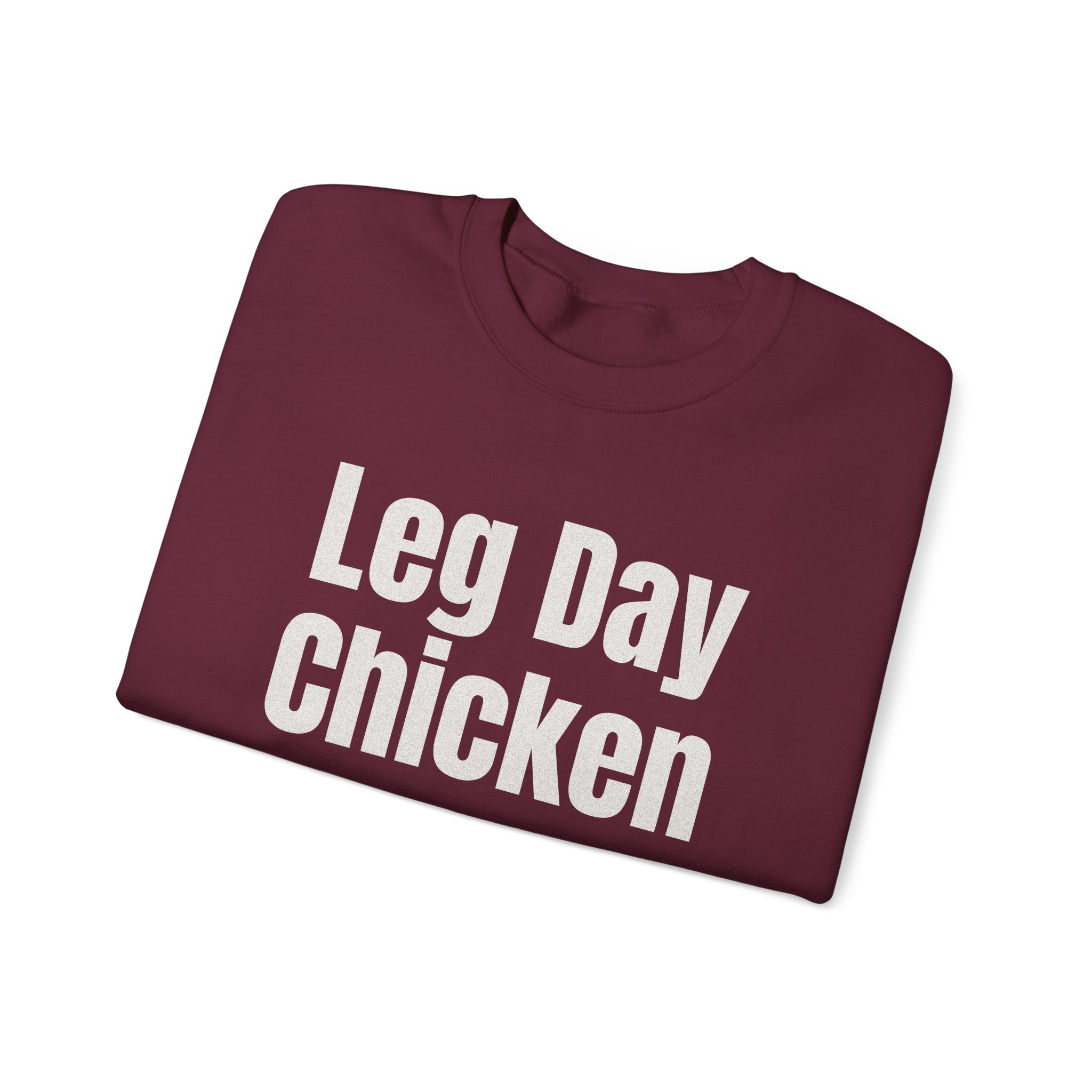 Leg Day Chicken Sweatshirt | Funny Gym Sweatshirt | Gift for Gym Bros - White Text - Sweatshirt - Image 7