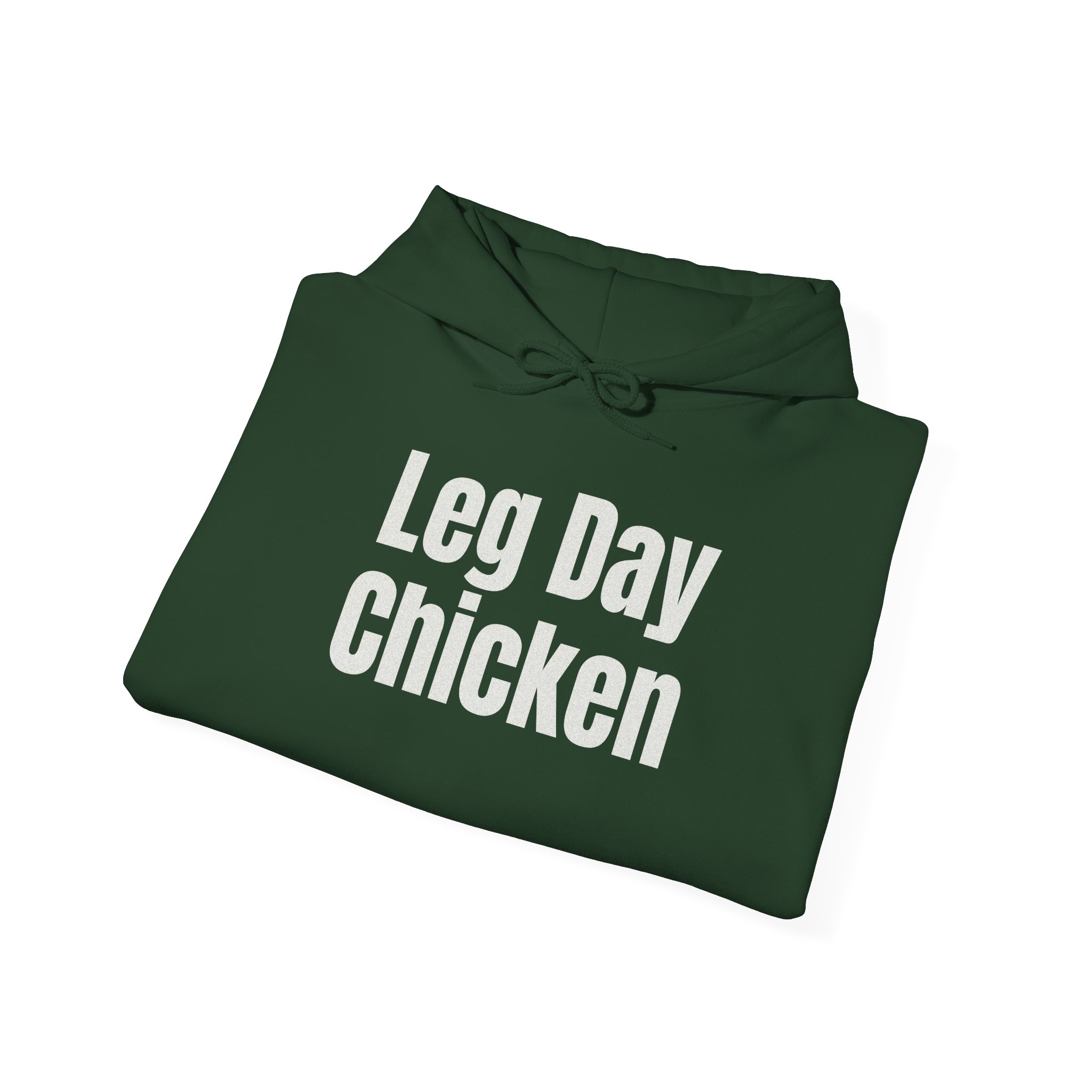 Leg Day Chicken Hoodie | Funny Gym Hoodie | Gift for Gym Bros - White Text - Hoodie - Image 12