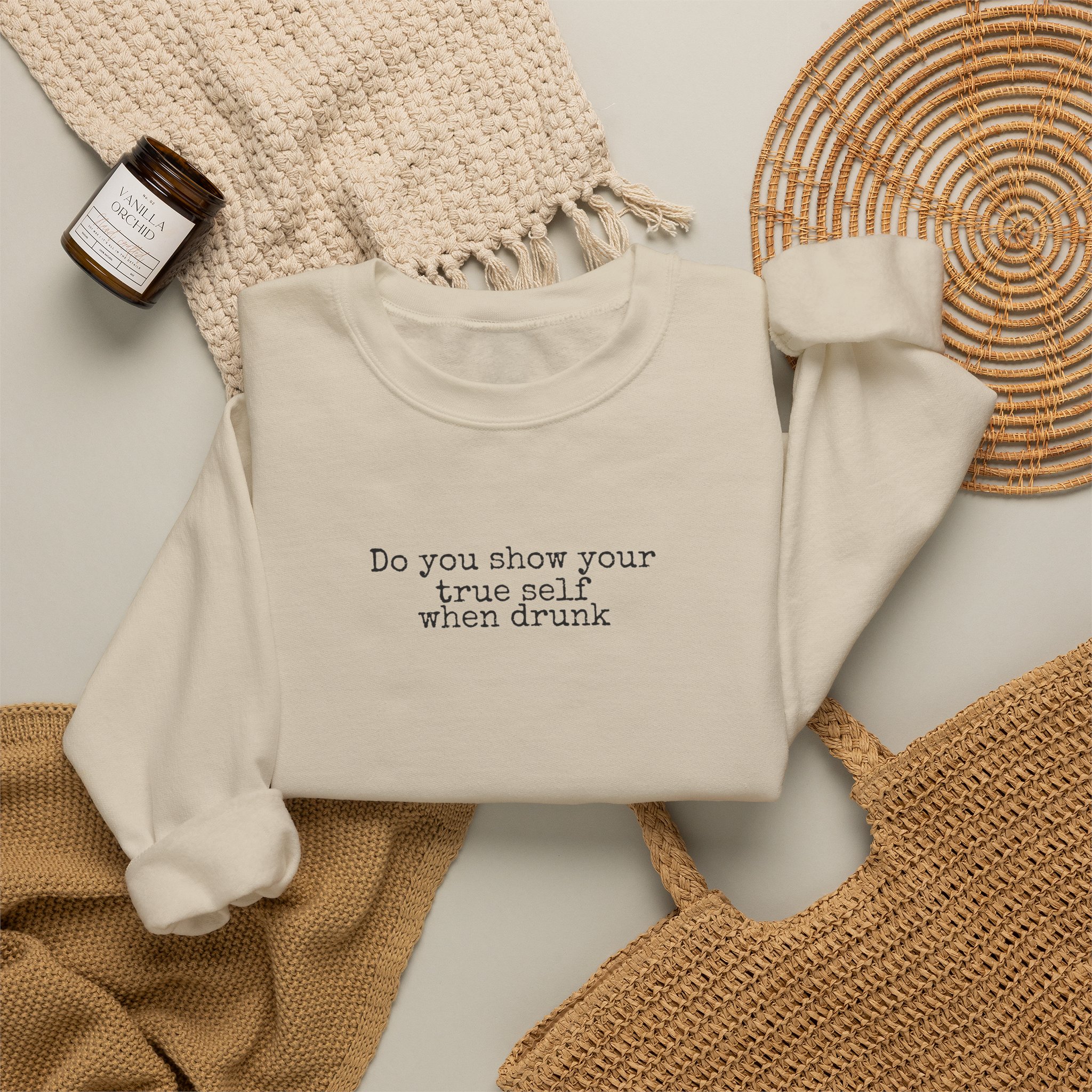 Do You Show Your True Self When Drunk Sweatshirt | Funny Sweatshirt | Gift for Party - Black Text - Sweatshirt - Image 8