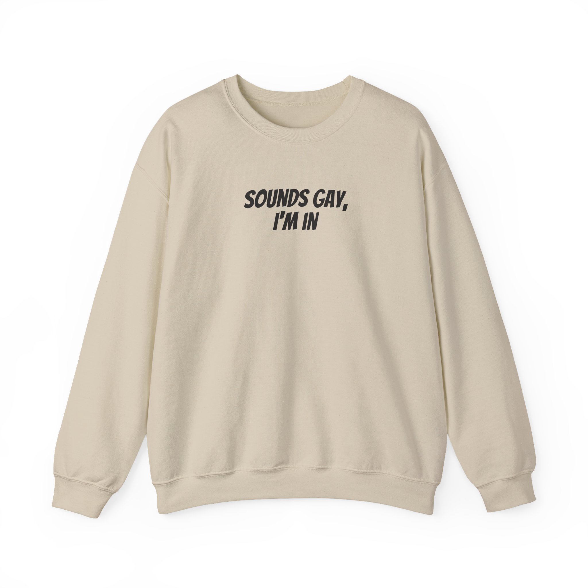 Sounds Gay, I'm In Sweatshirt | Funny Sarcastic Sweatshirt | Gift for Gen Z - Black Text - Sweatshirt - Image 5