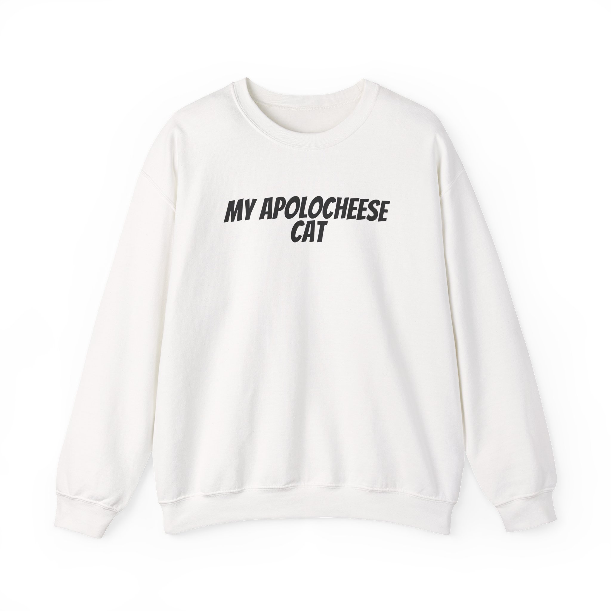 My Apolocheese Cat Sweatshirt | Funny Pun Sweatshirt | Gift for Pet Lovers - Black Text - Sweatshirt