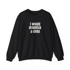 I Would Dropkick A Child Sweatshirt | Edgy Sarcastic Sweatshirt | Gift For Friend - White Text - Sweatshirt