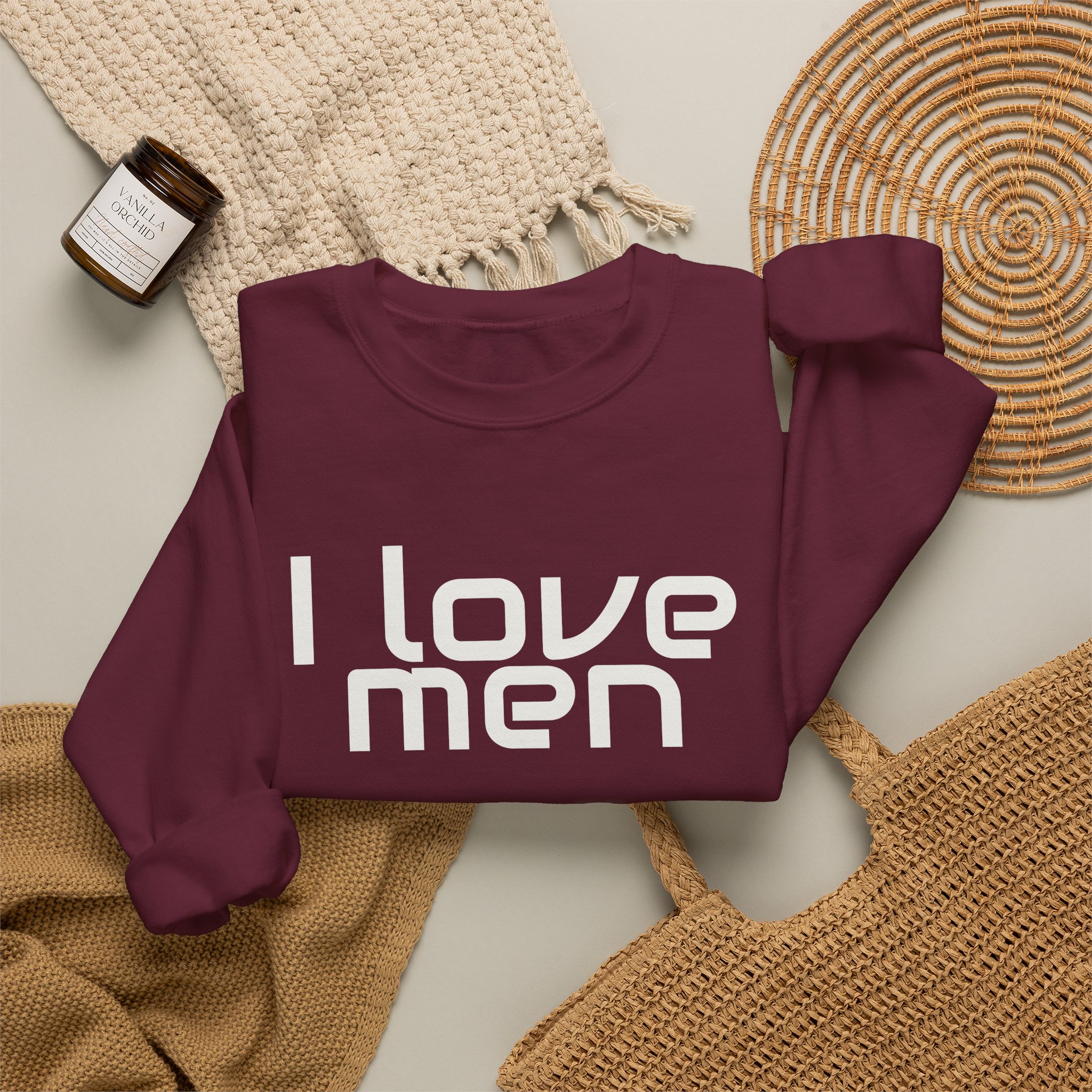 I Love Men Sweatshirt | Funny Sarcastic Sweatshirt | Gift for Best Friend - White Text - Sweatshirt - Image 8
