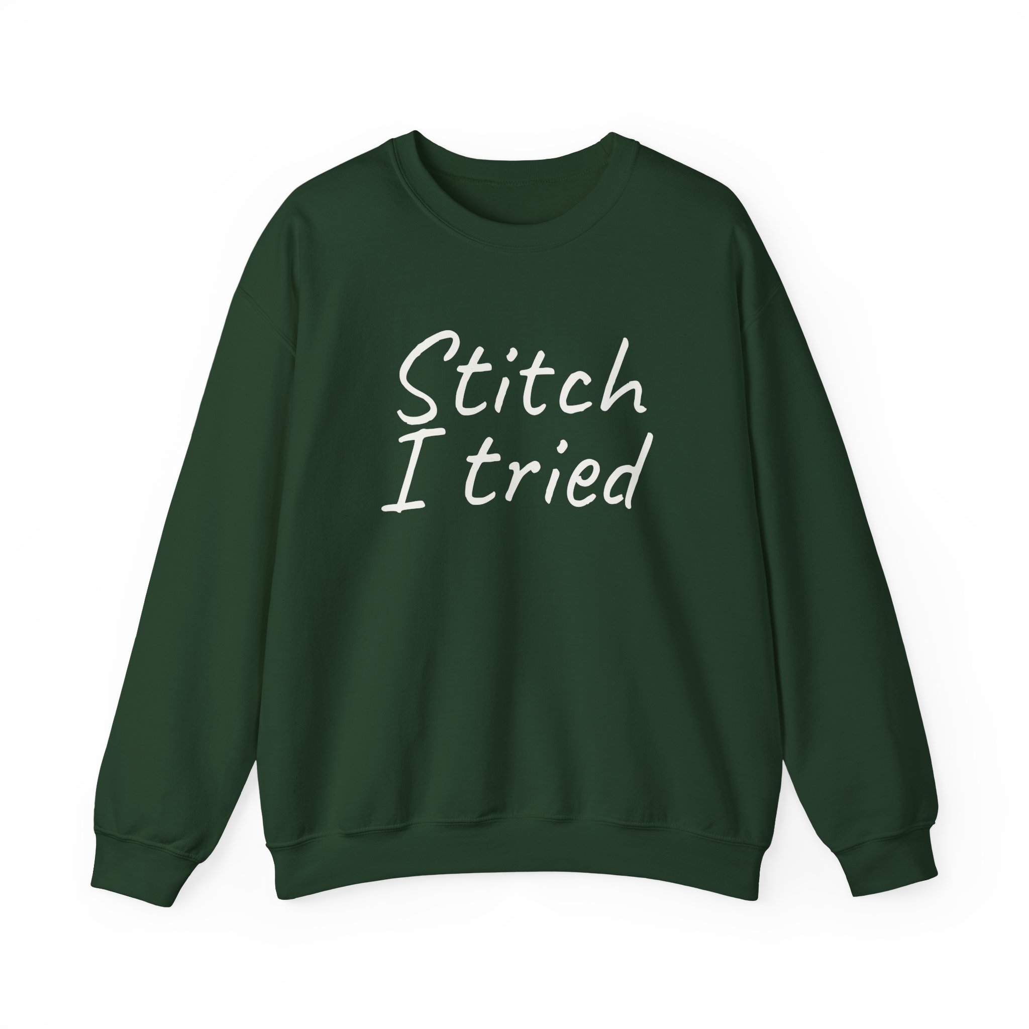 Stitch I Tried Sweatshirt | Funny Sarcastic Sweatshirt | Gift for Crafter - White Text - Sweatshirt - Image 9
