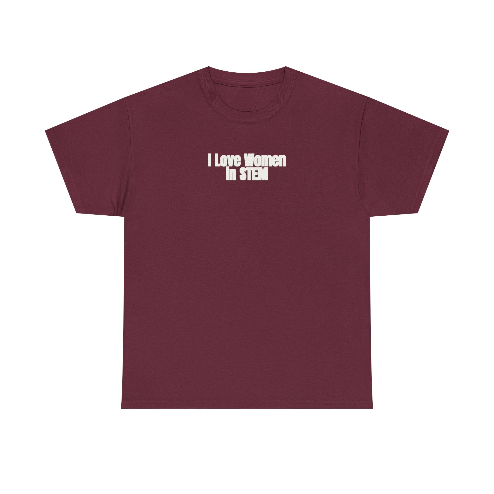 I Love Women in STEM Shirt | Bold Tee | Gift for Science Student - White Text - T-Shirt - Image 5