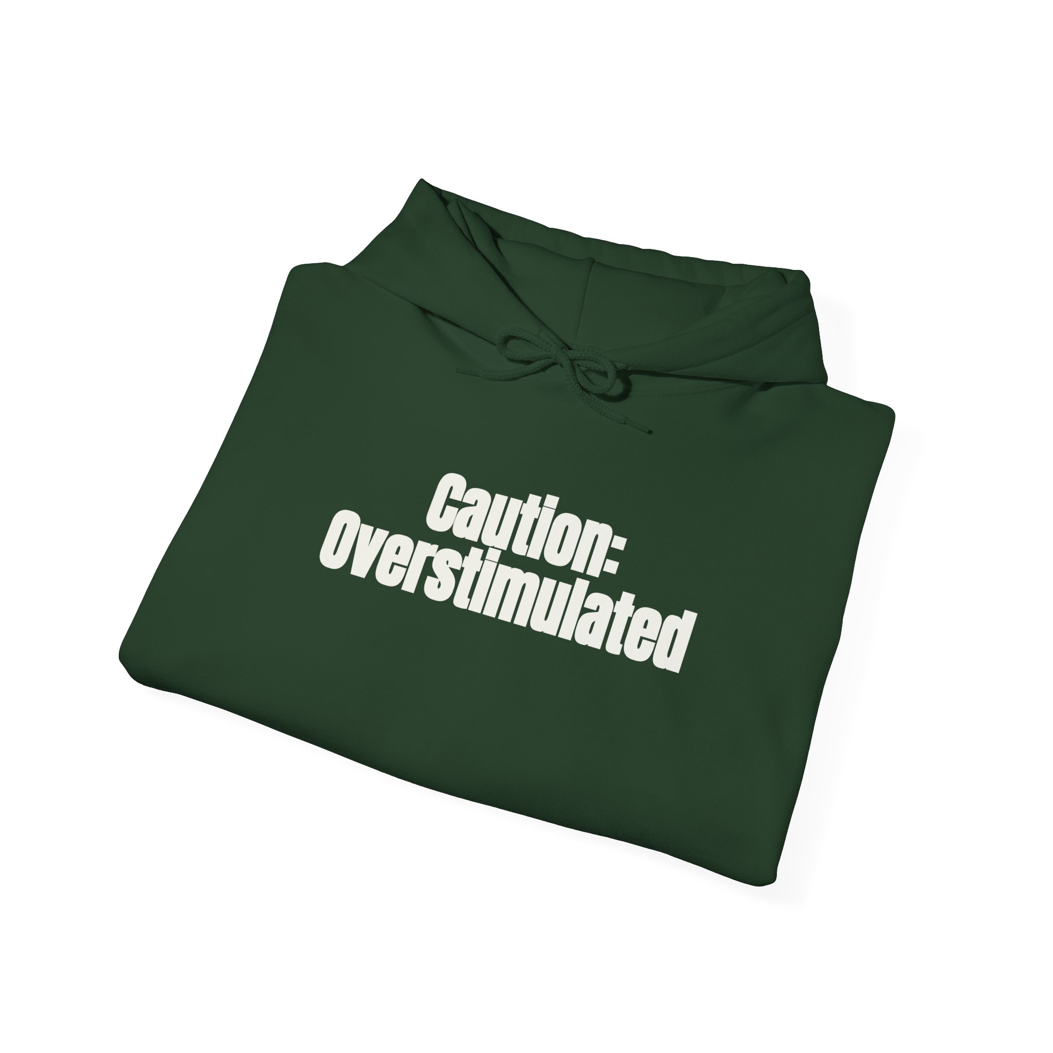 Caution: Overstimulated Hoodie | Funny Sarcastic Hoodie | Gift for Introvert - White Text - Hoodie - Image 12