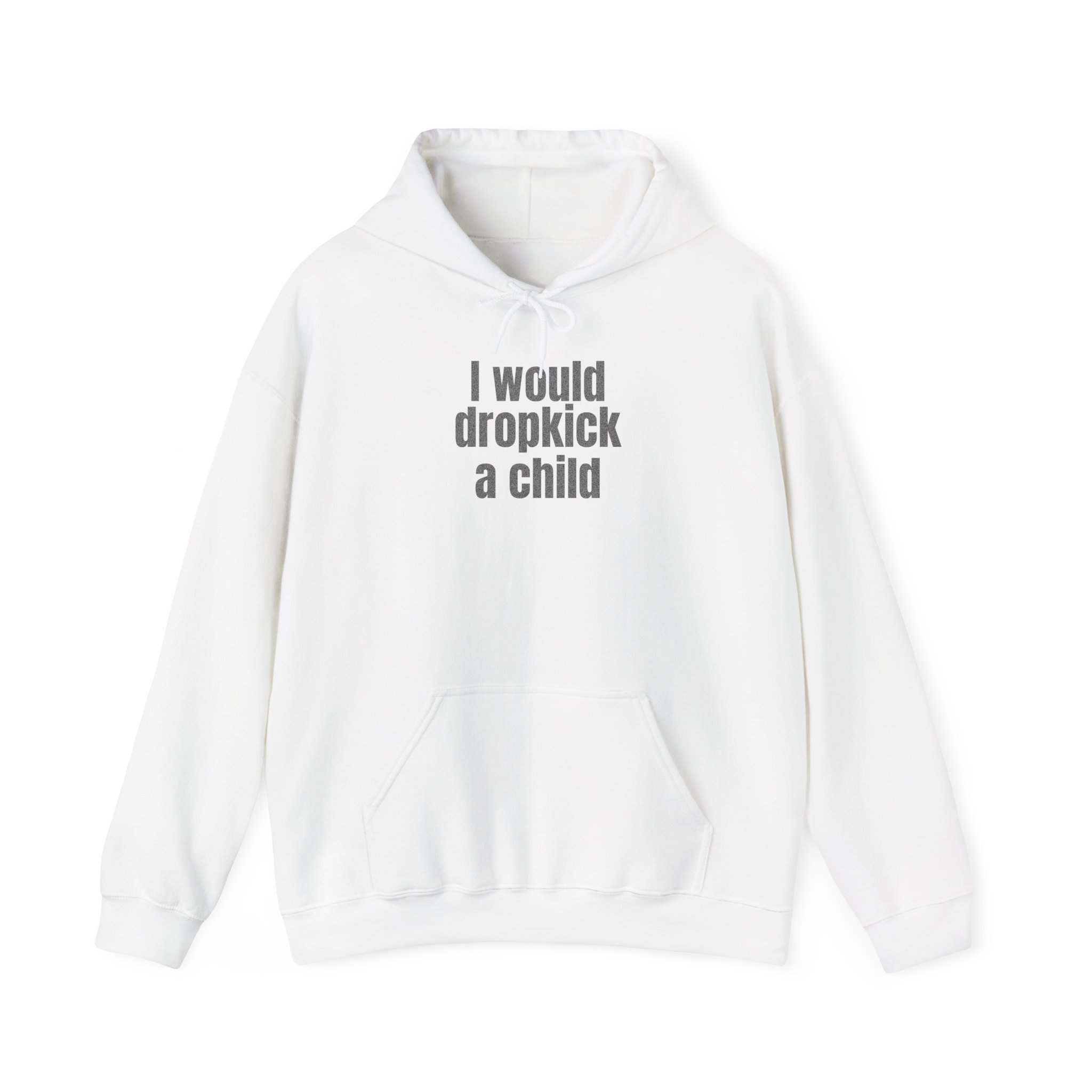 I Would Dropkick A Child Hoodie | Edgy Sarcastic Hoodie | Gift For Friend - Black Text - Hoodie
