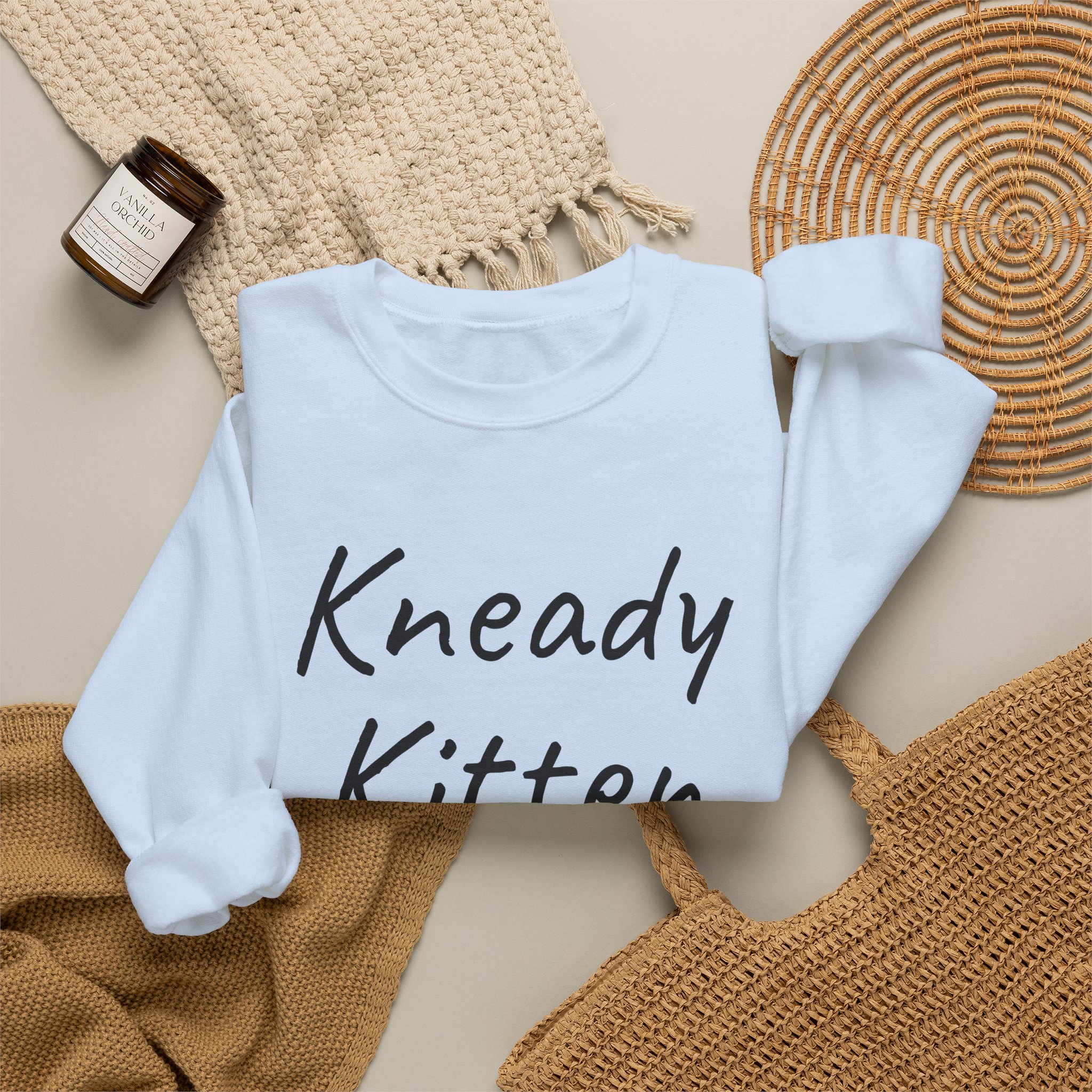 Kneady Kitten Sweatshirt | Funny Sarcastic Sweatshirt | Gift for Pet Lovers - Black Text - Sweatshirt - Image 12