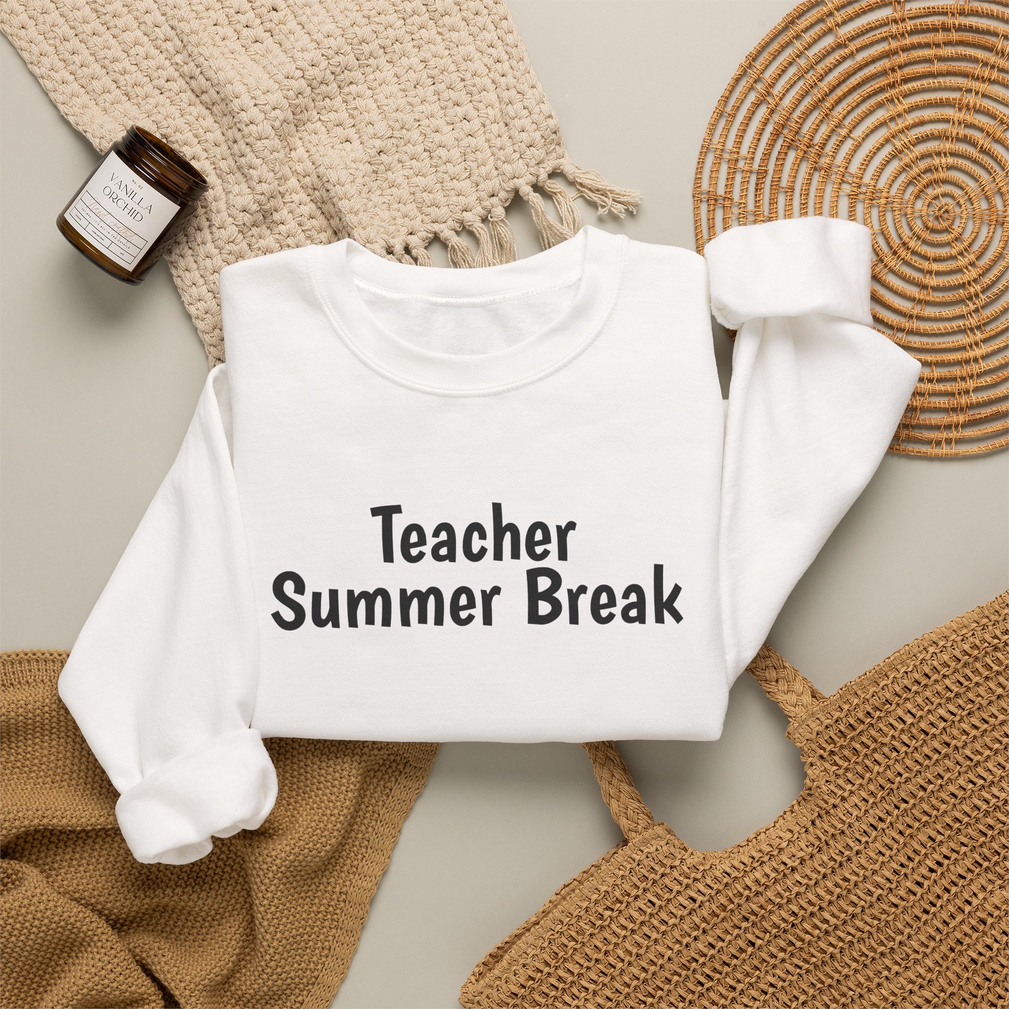 Teacher Summer Break Sweatshirt | Funny Sarcastic Sweatshirt | Gift for Teacher - Black Text - Sweatshirt - Image 4