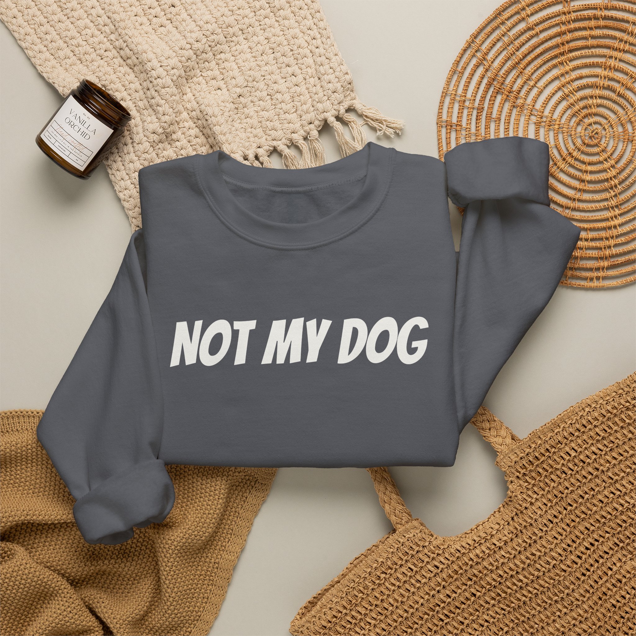 Not My Dog Sweatshirt | Funny Sarcastic Sweatshirt | Gift for Dog Owner - White Text - Sweatshirt - Image 16