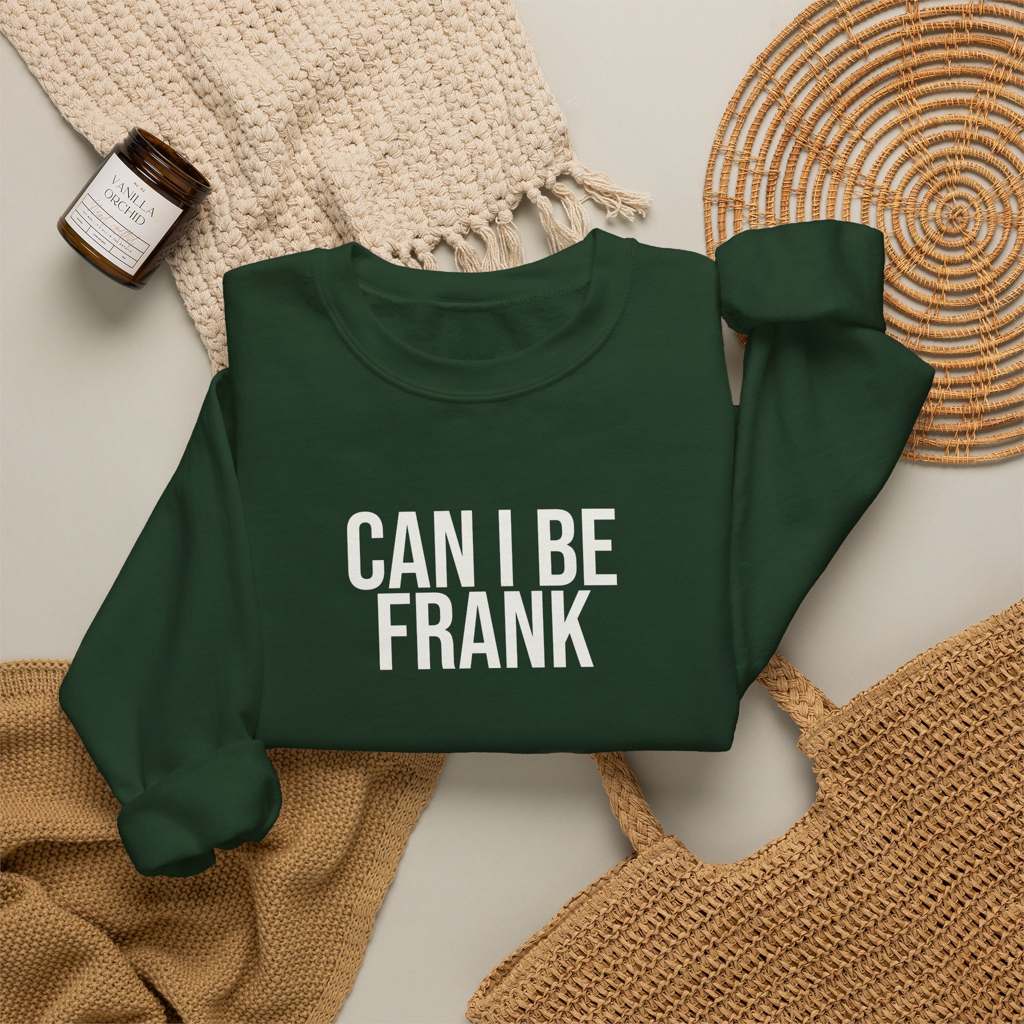 Can I Be Frank Sweatshirt | Funny Sarcastic Sweatshirt | Gift for Dad - White Text - Sweatshirt - Image 12