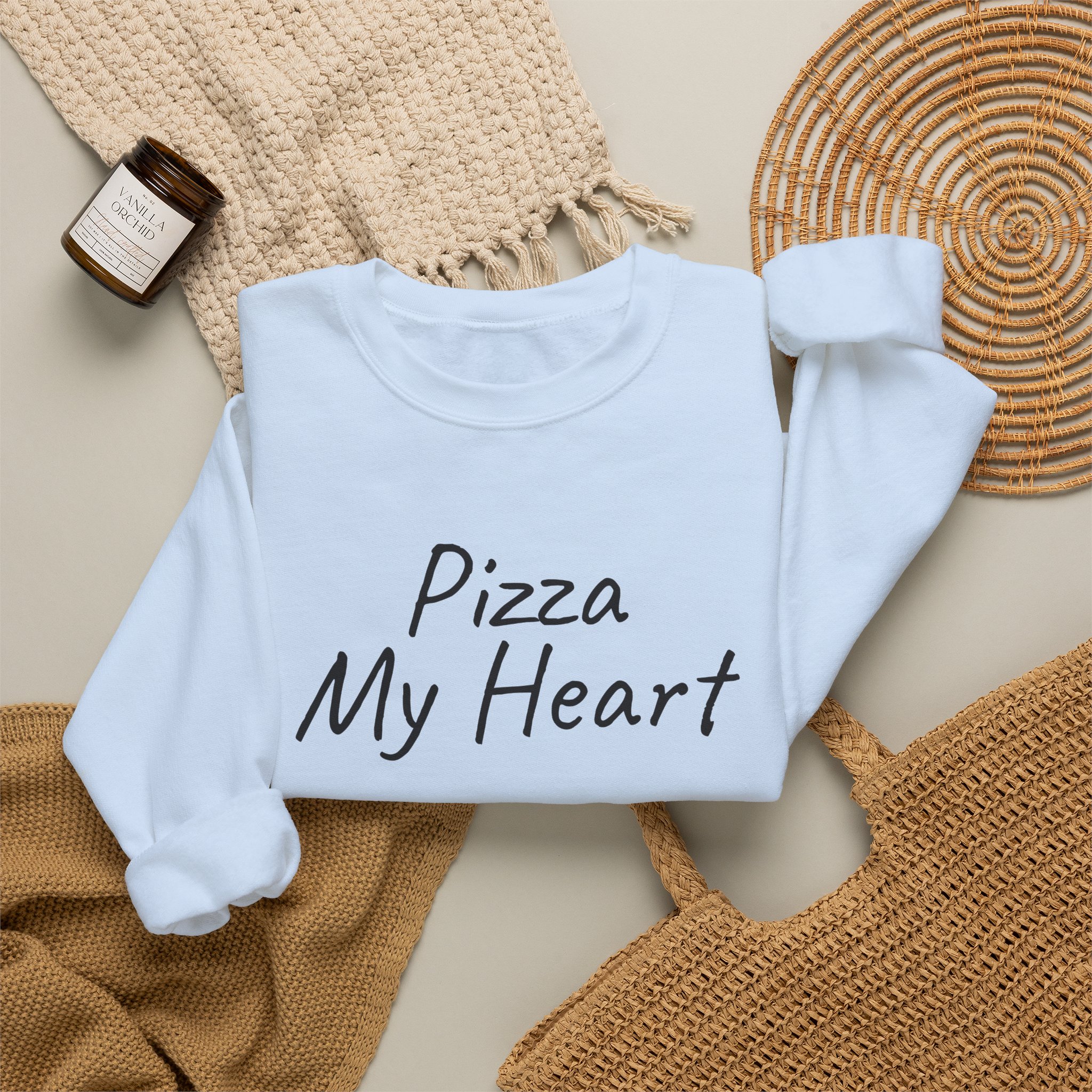 Pizza My Heart Sweatshirt | Cute Toddler Sweatshirt | Gift for Pizza Lover - Black Text - Sweatshirt - Image 12