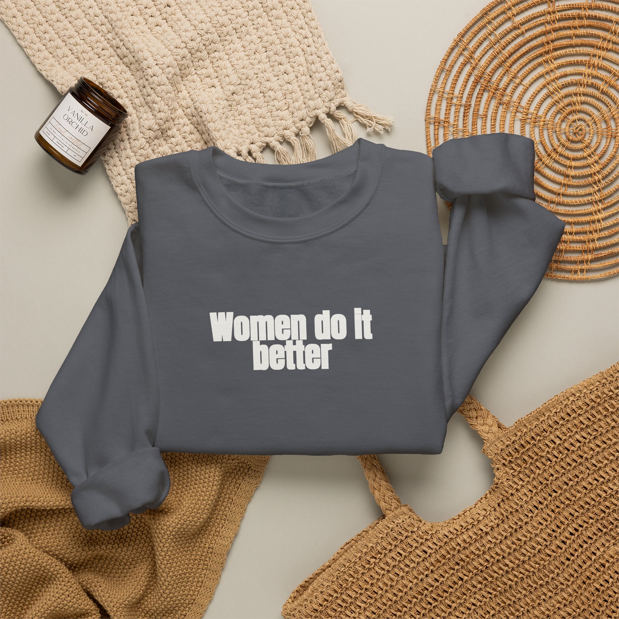 Women Do It Better Sweatshirt | Bold Sarcastic Sweatshirt | Gift for Her - White Text - Sweatshirt - Image 16