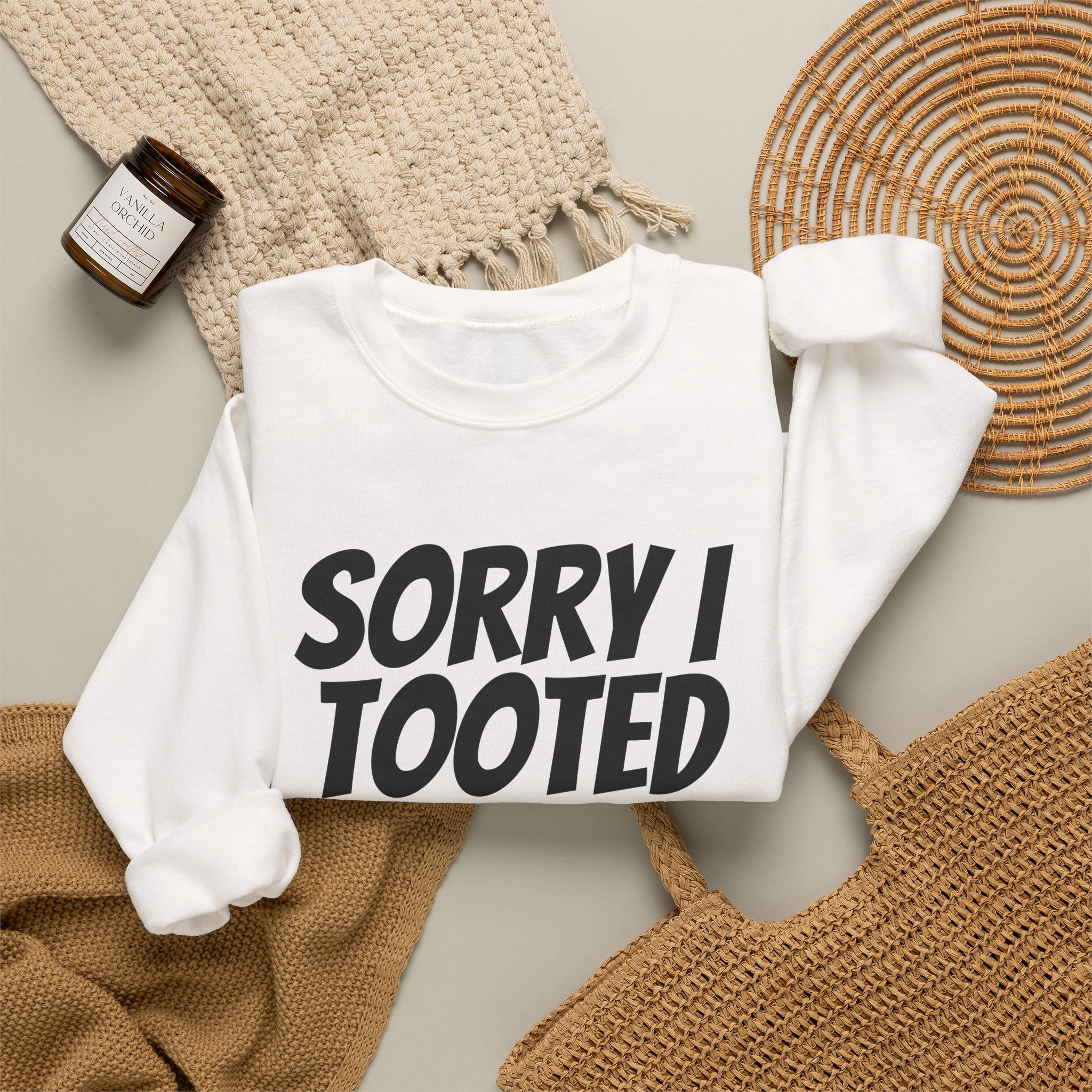 Sorry I Tooted Sweatshirt | Funny Sarcastic Sweatshirt | Gift for Prankster - Black Text - Sweatshirt - Image 4