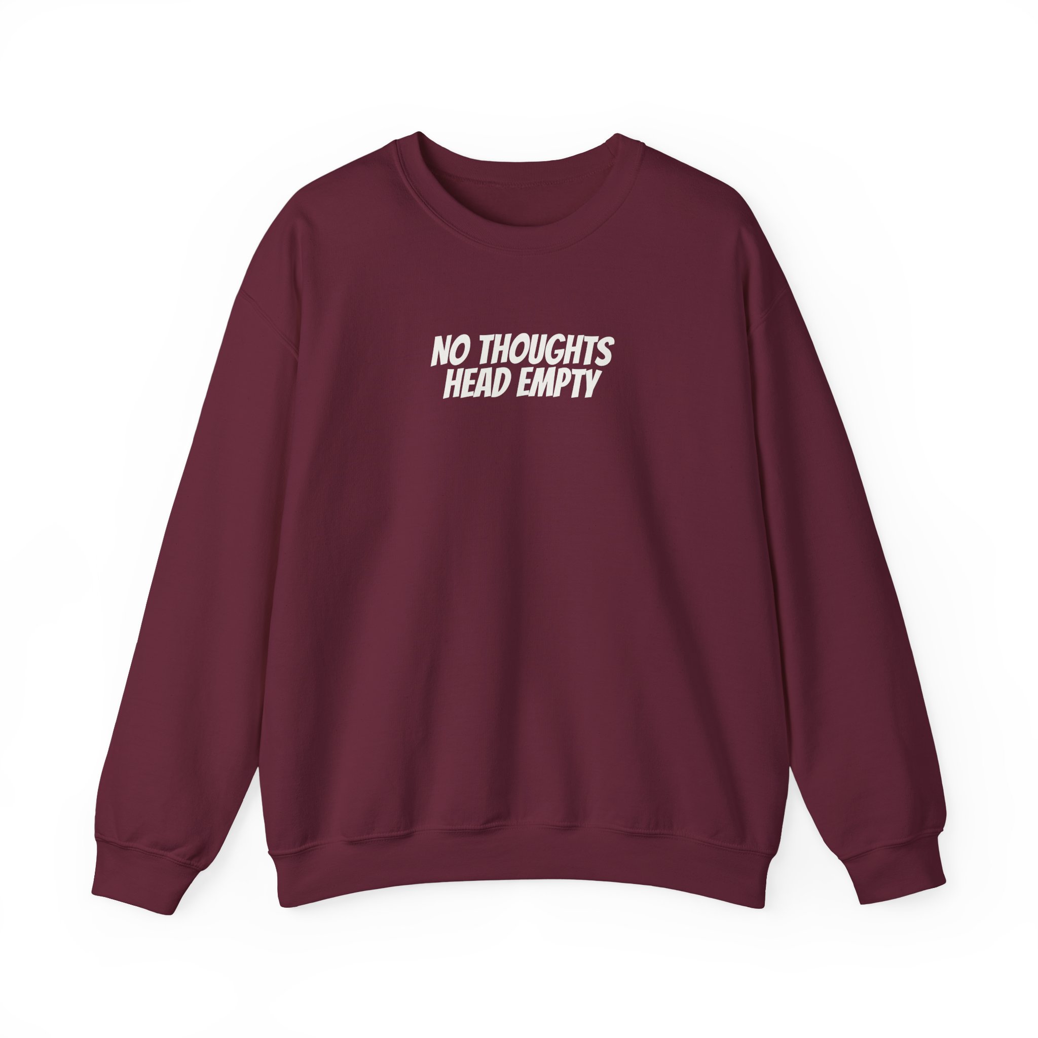 No Thoughts Head Empty Sweatshirt | Funny Sarcastic Sweatshirt | Gift for Gen Z - White Text - Sweatshirt - Image 5