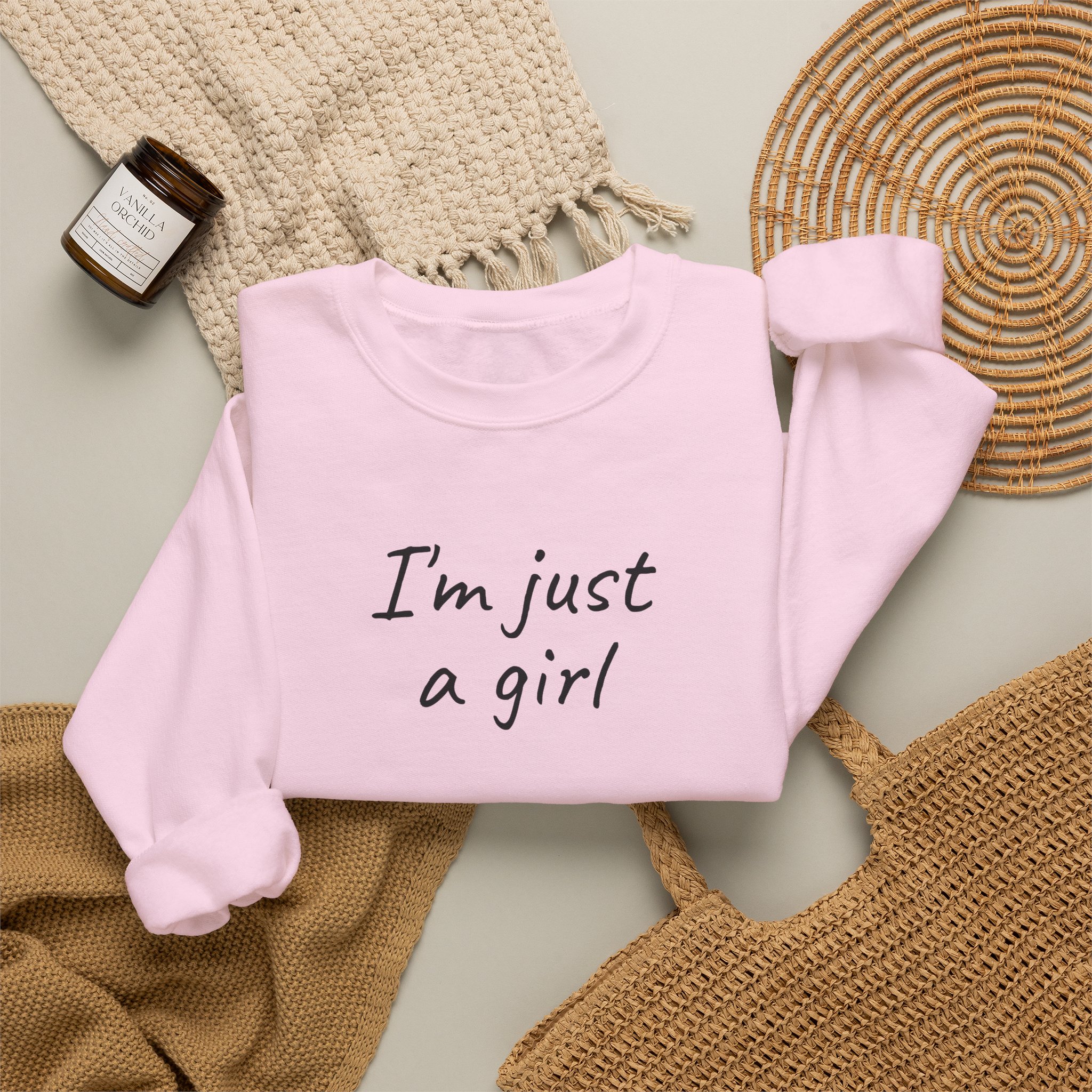 I'm Just A Girl Sweatshirt | Funny Sarcastic Sweatshirt | Gift for Gen Z - Black Text - Sweatshirt - Image 16