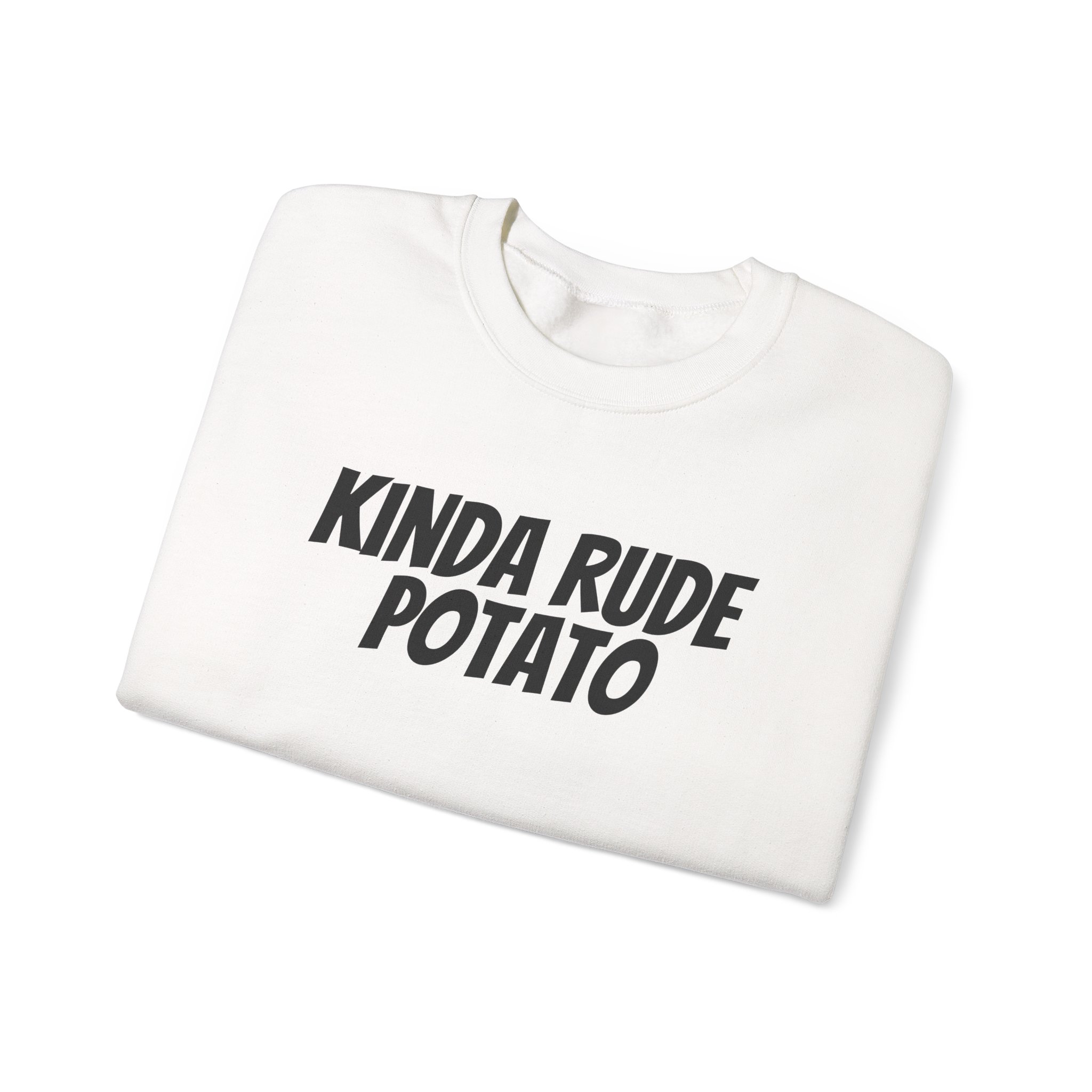 Kinda Rude Potato Sweatshirt | Funny Sarcastic Sweatshirt | Gift for Introverts - Black Text - Sweatshirt - Image 3