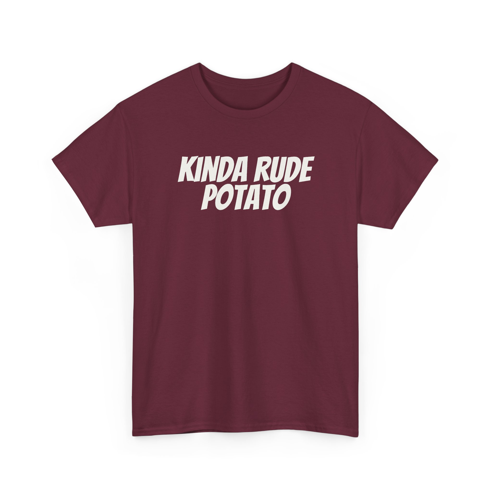 Kinda Rude Potato Shirt | Funny Sarcastic Tee | Gift for Introverts - White Text - T-Shirt - Image 7