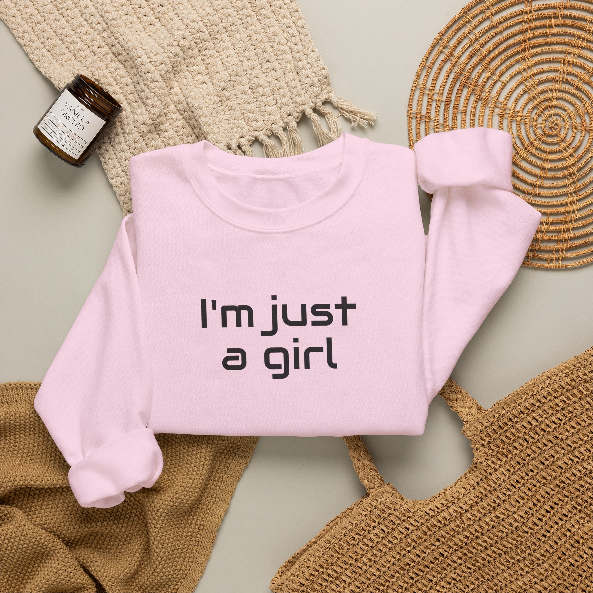 I Just A Girl Sweatshirt | Funny Sarcastic Sweatshirt | Gift for Gen Z - Black Text - Sweatshirt - Image 16