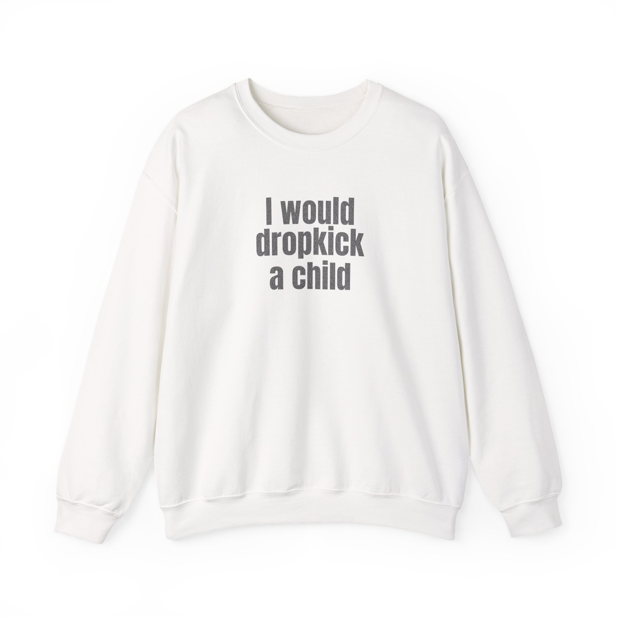 I Would Dropkick A Child Sweatshirt | Edgy Sarcastic Sweatshirt | Gift For Friend - Black Text - Sweatshirt