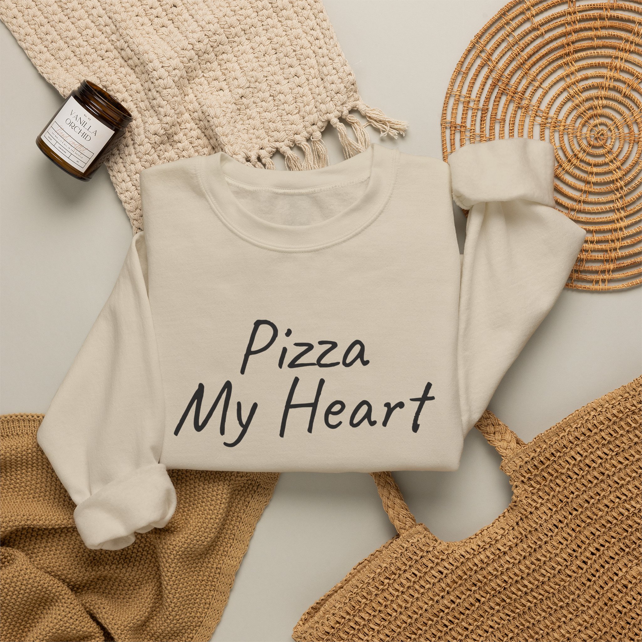 Pizza My Heart Sweatshirt | Cute Toddler Sweatshirt | Gift for Pizza Lover - Black Text - Sweatshirt - Image 8