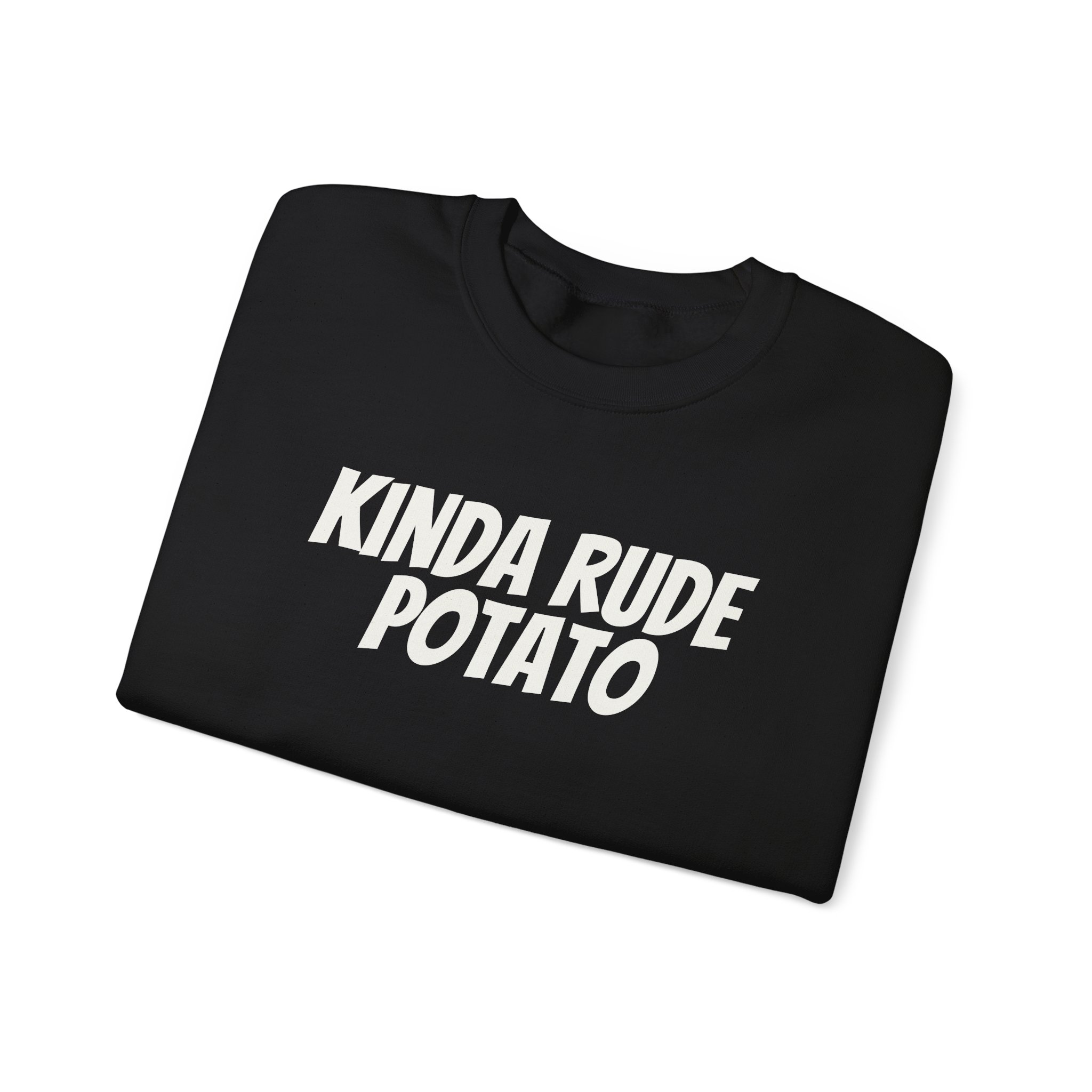Kinda Rude Potato Sweatshirt | Funny Sarcastic Sweatshirt | Gift for Introverts - White Text - Sweatshirt - Image 3