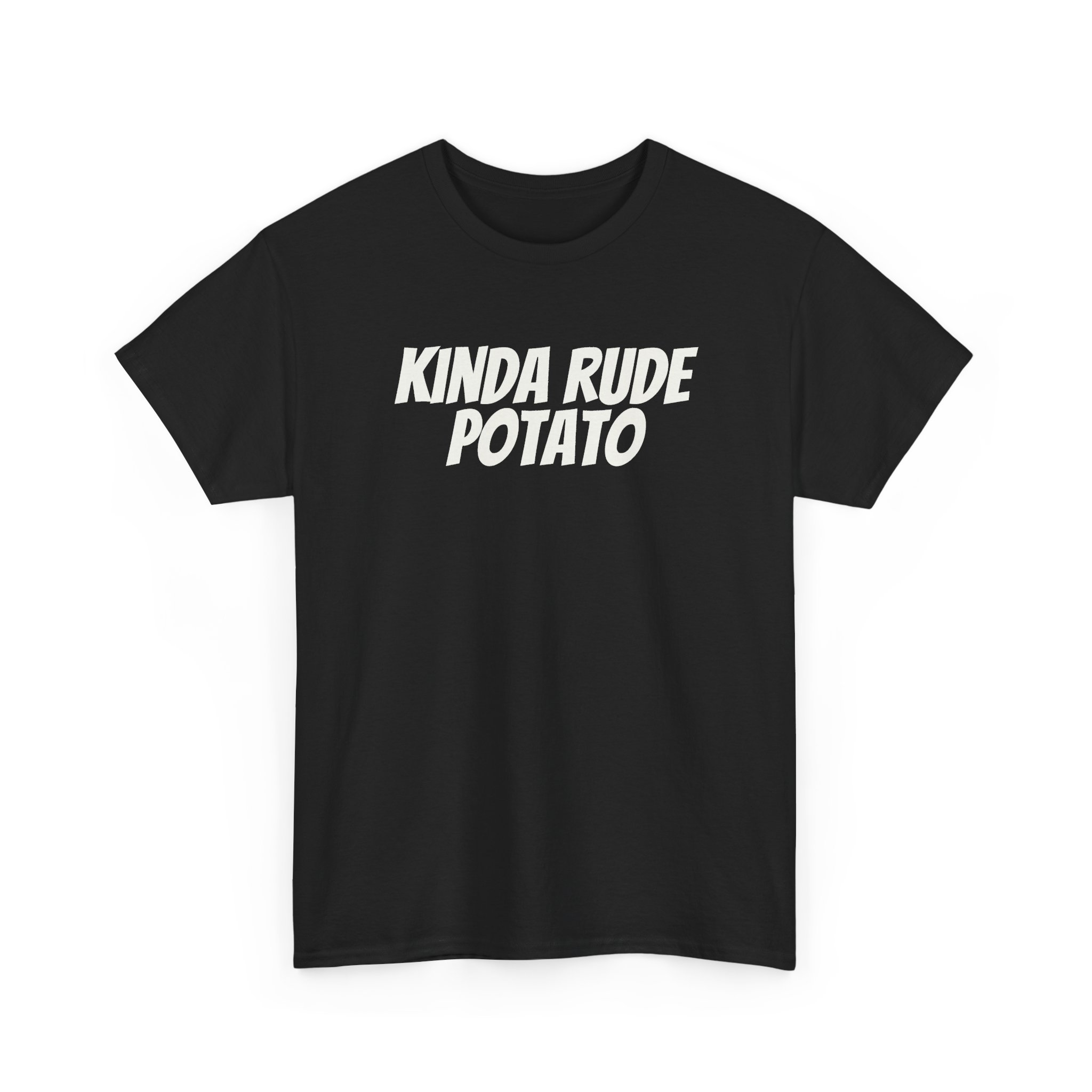 Kinda Rude Potato Shirt | Funny Sarcastic Tee | Gift for Introverts - White Text - T-Shirt - Image 3
