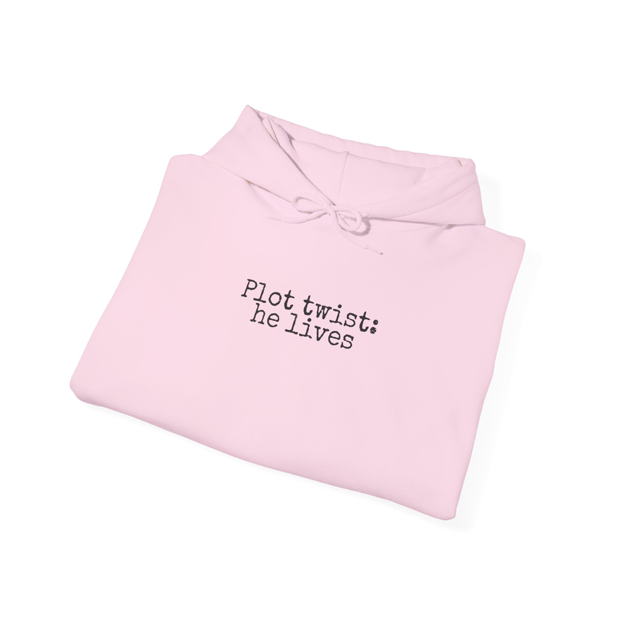 Plot Twist: He Lives Hoodie | Funny Bookish Hoodie | Gift for Readers - Black Text - Hoodie - Image 16